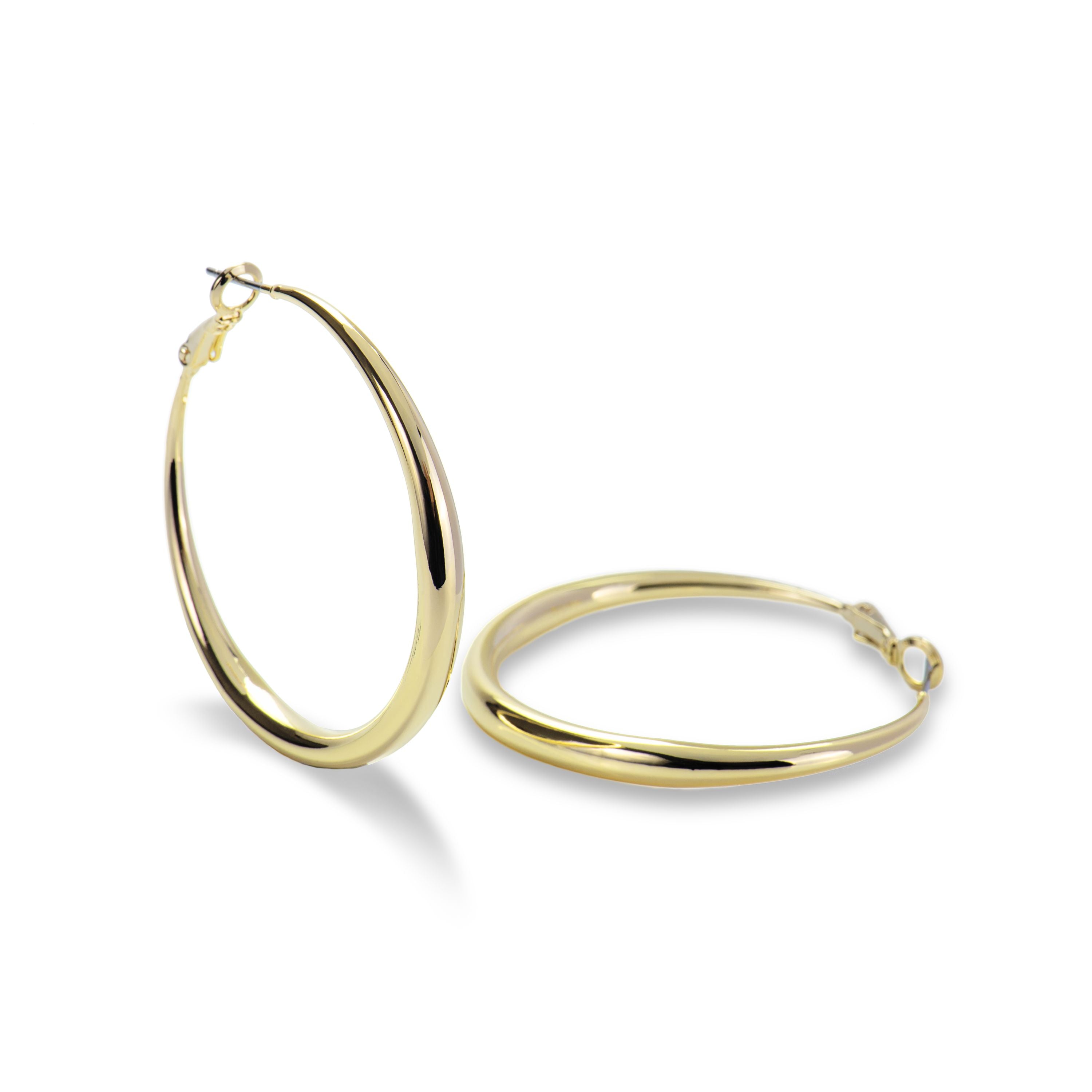 Ohrringe mit 41mm Durchmesser, 18K Gelbgold-Finish - Sira