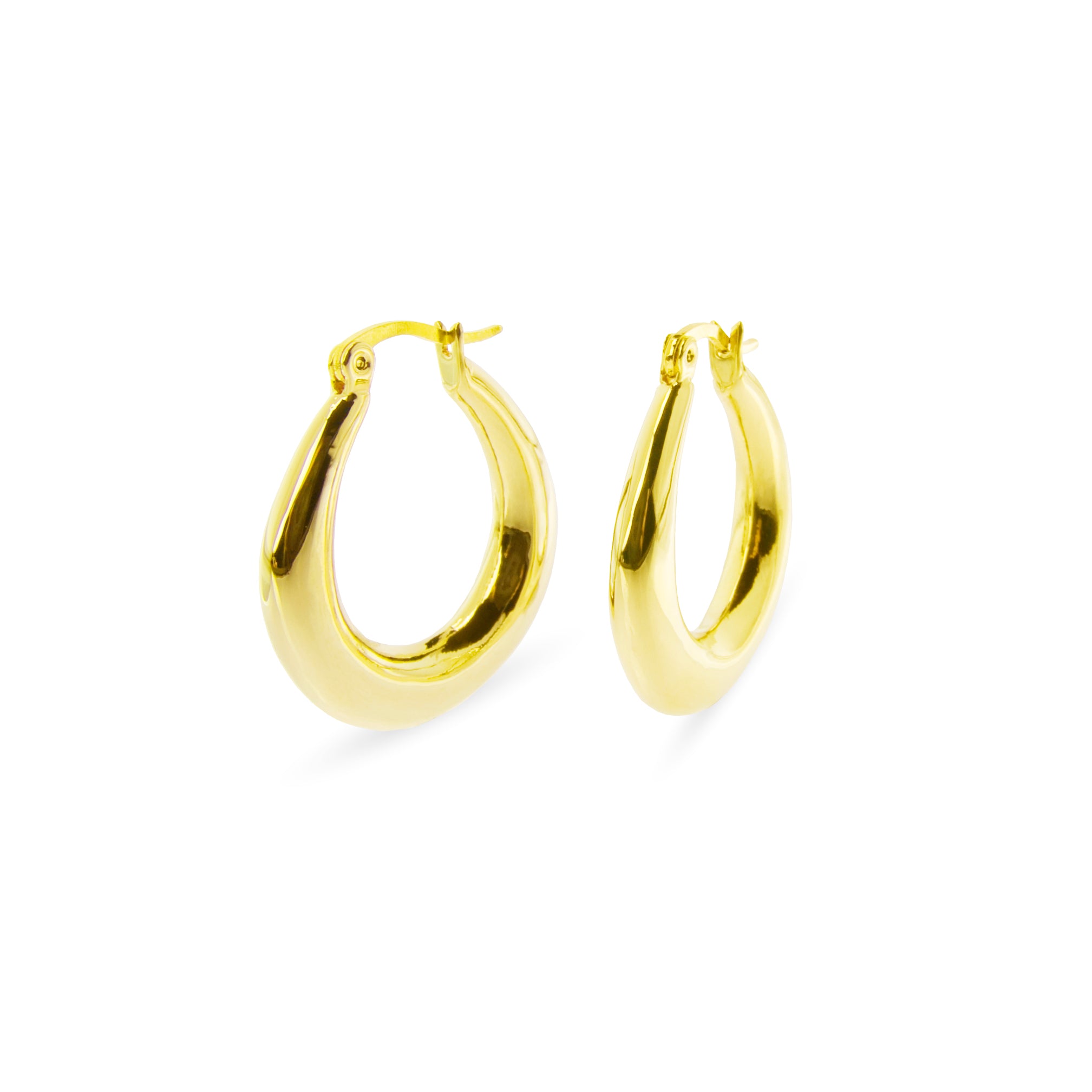 Brincos de 27mm de diâmetro acabamento Ouro Amarelo 18K - Oumy