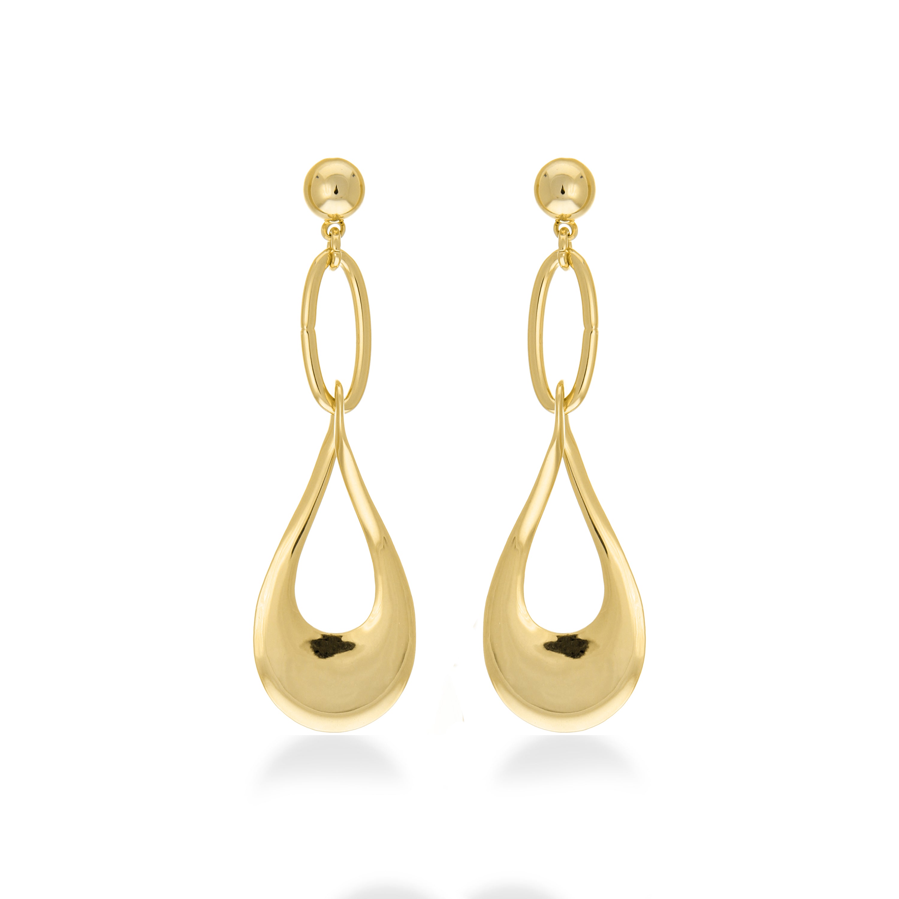Brincos acabados em ouro amarelo 18K - Nkara
