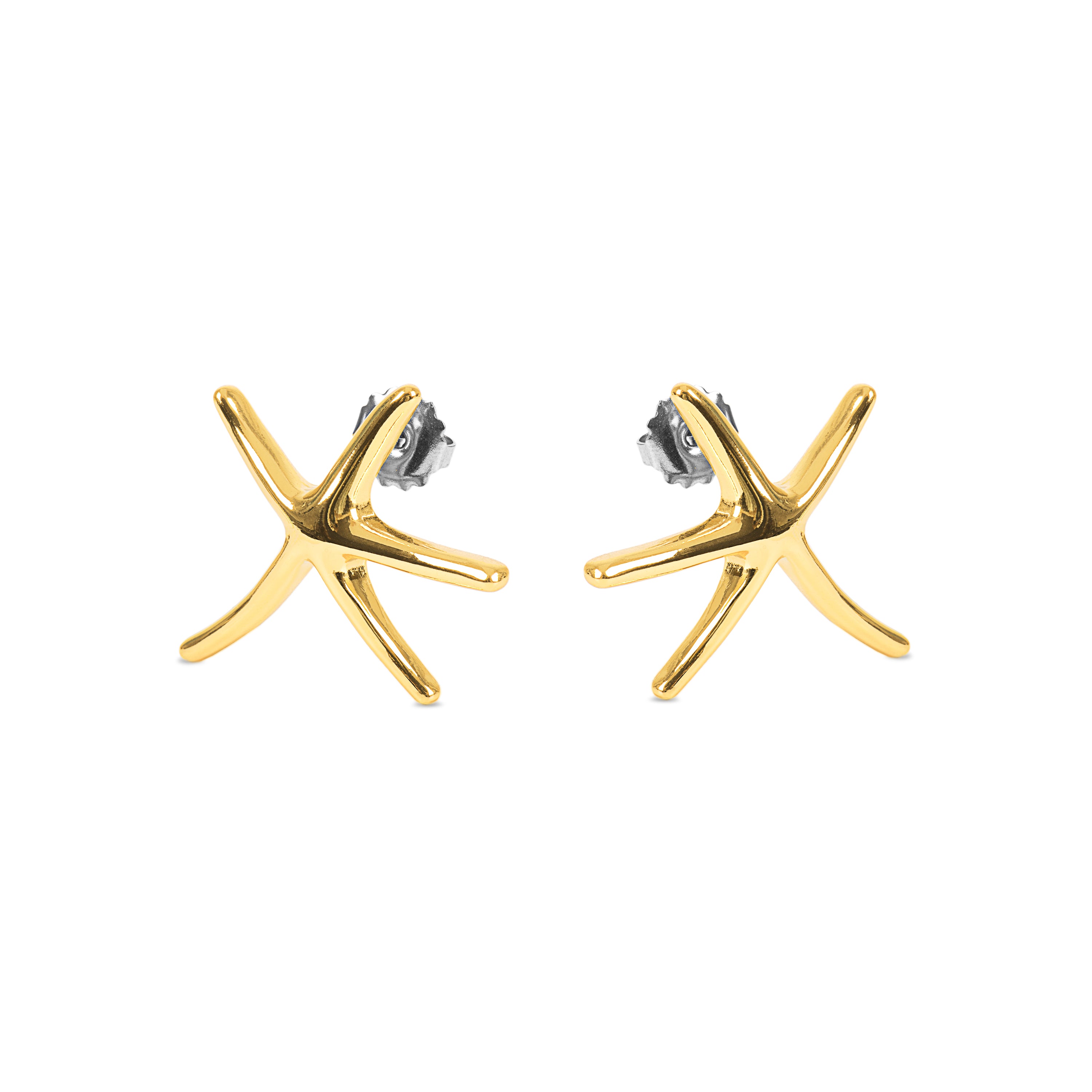 Boucles d'oreilles Amiri finies en or jaune 18 carats