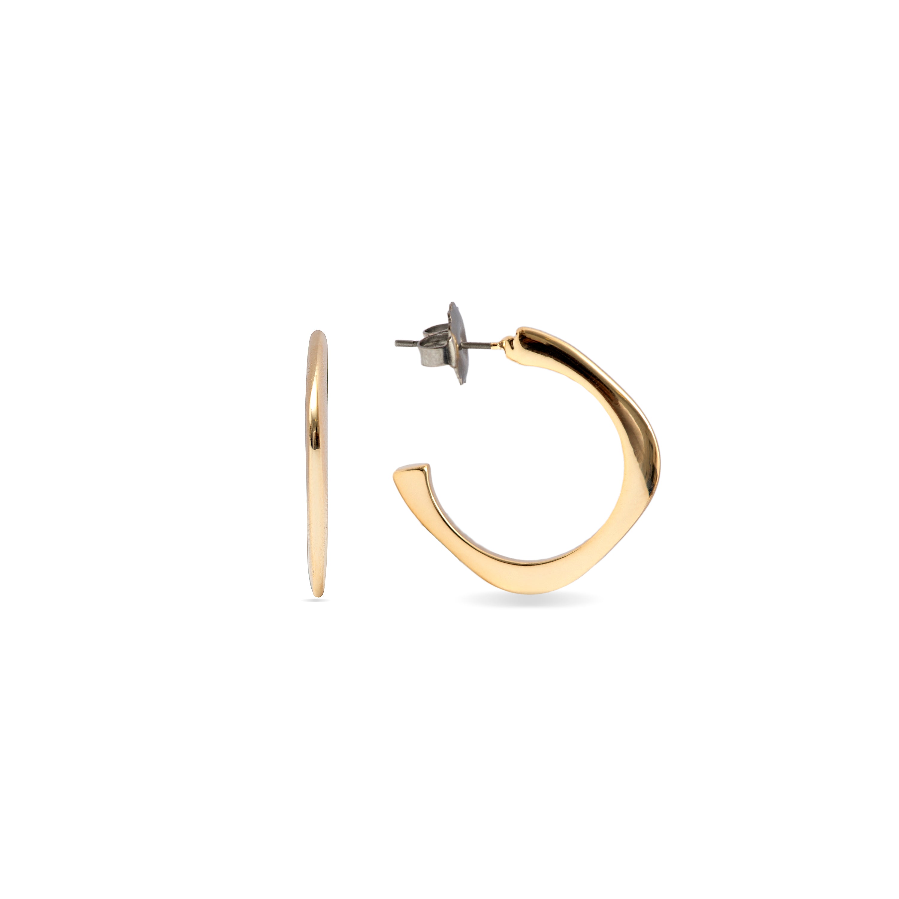 20mm diameter rhodium finished earrings - Evly