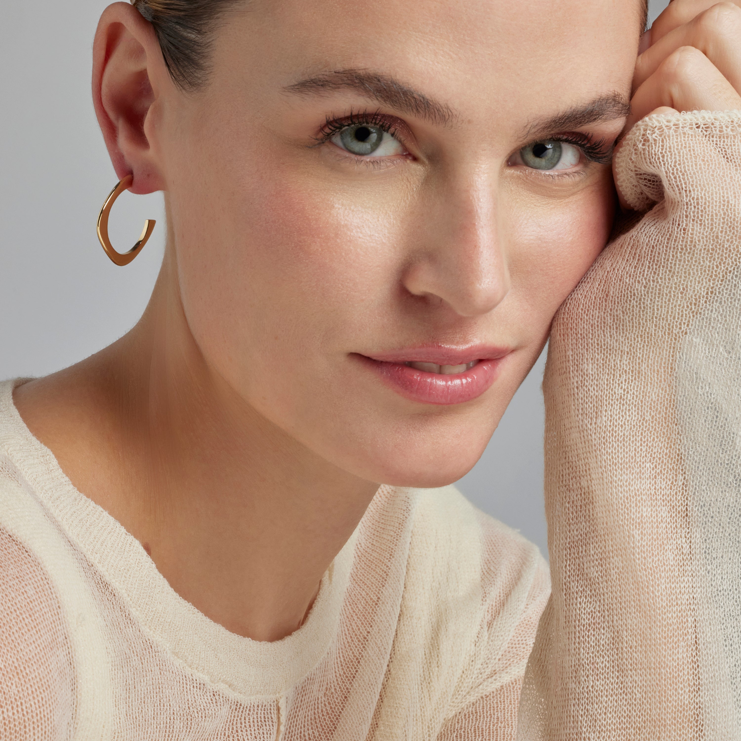 20mm diameter rhodium finished earrings - Evly