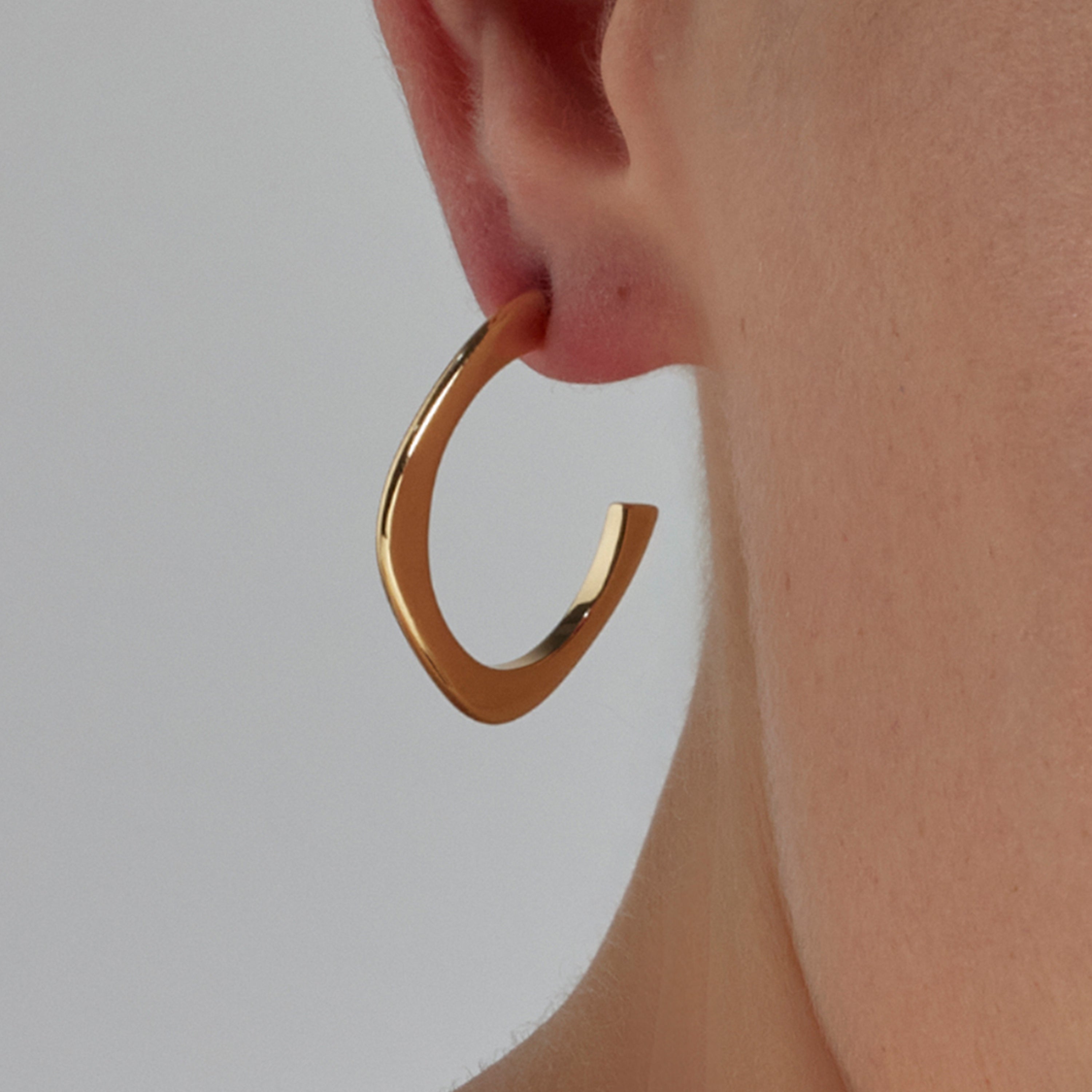 20mm diameter rhodium finished earrings - Evly