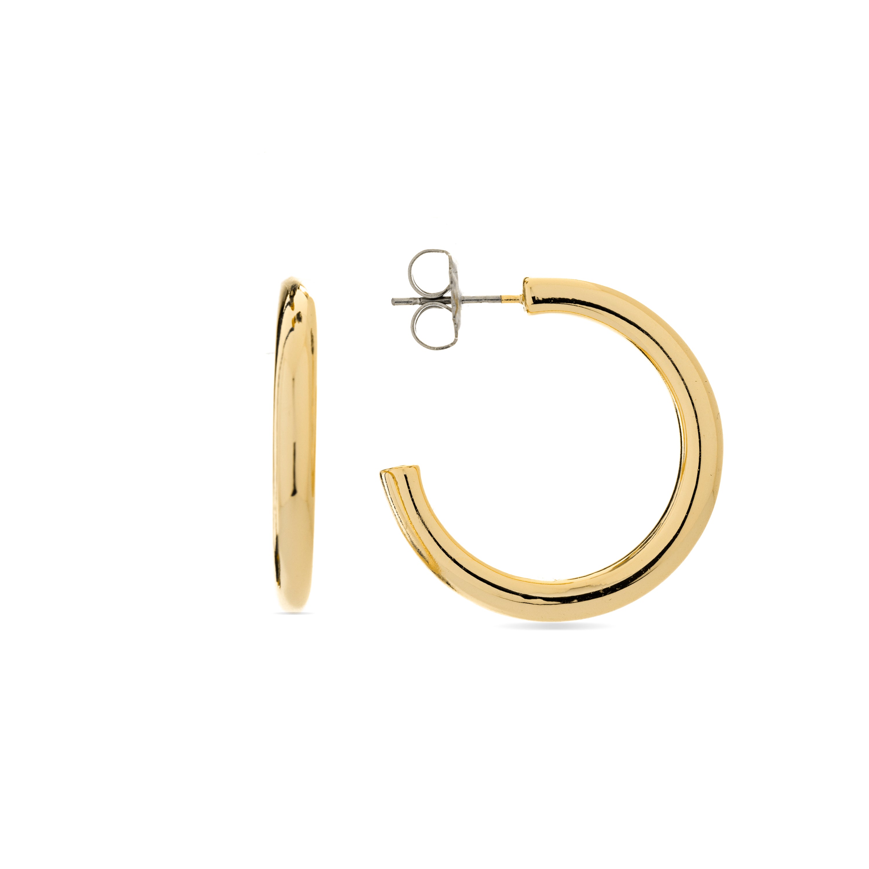 29mm diameter earrings 18K Yellow Gold finish - Dancir