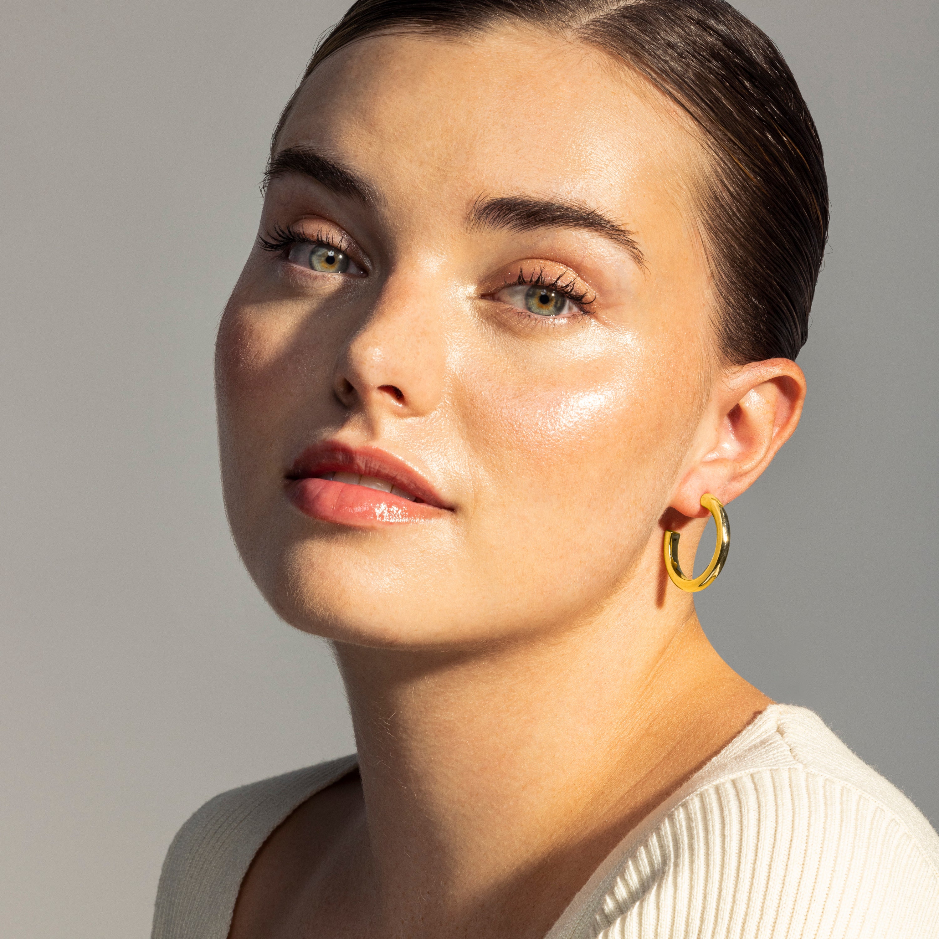 29mm diameter earrings 18K Yellow Gold finish - Dancir