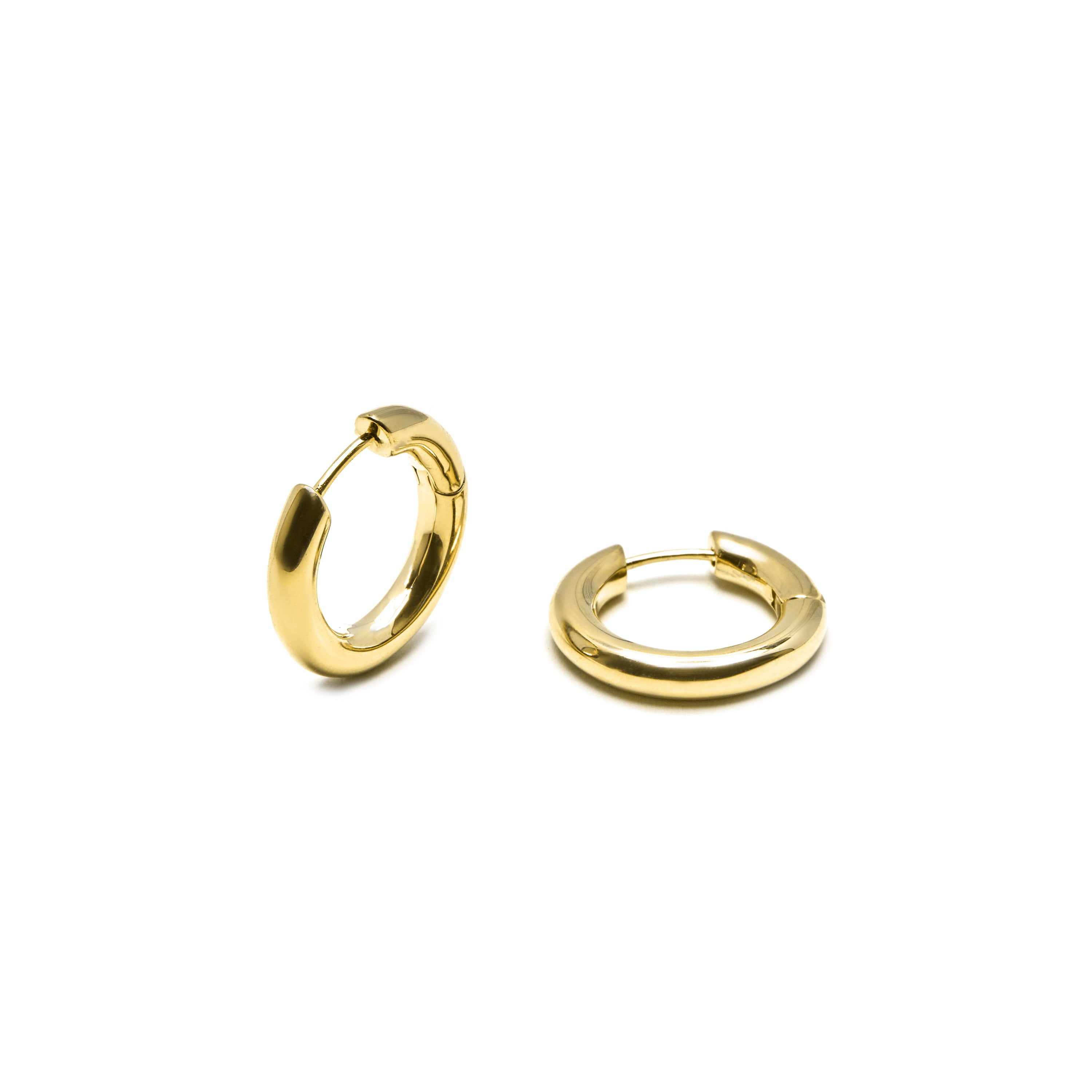 Ohrringe mit 12mm Durchmesser, 18K Gelbgold-Finish - Sinem