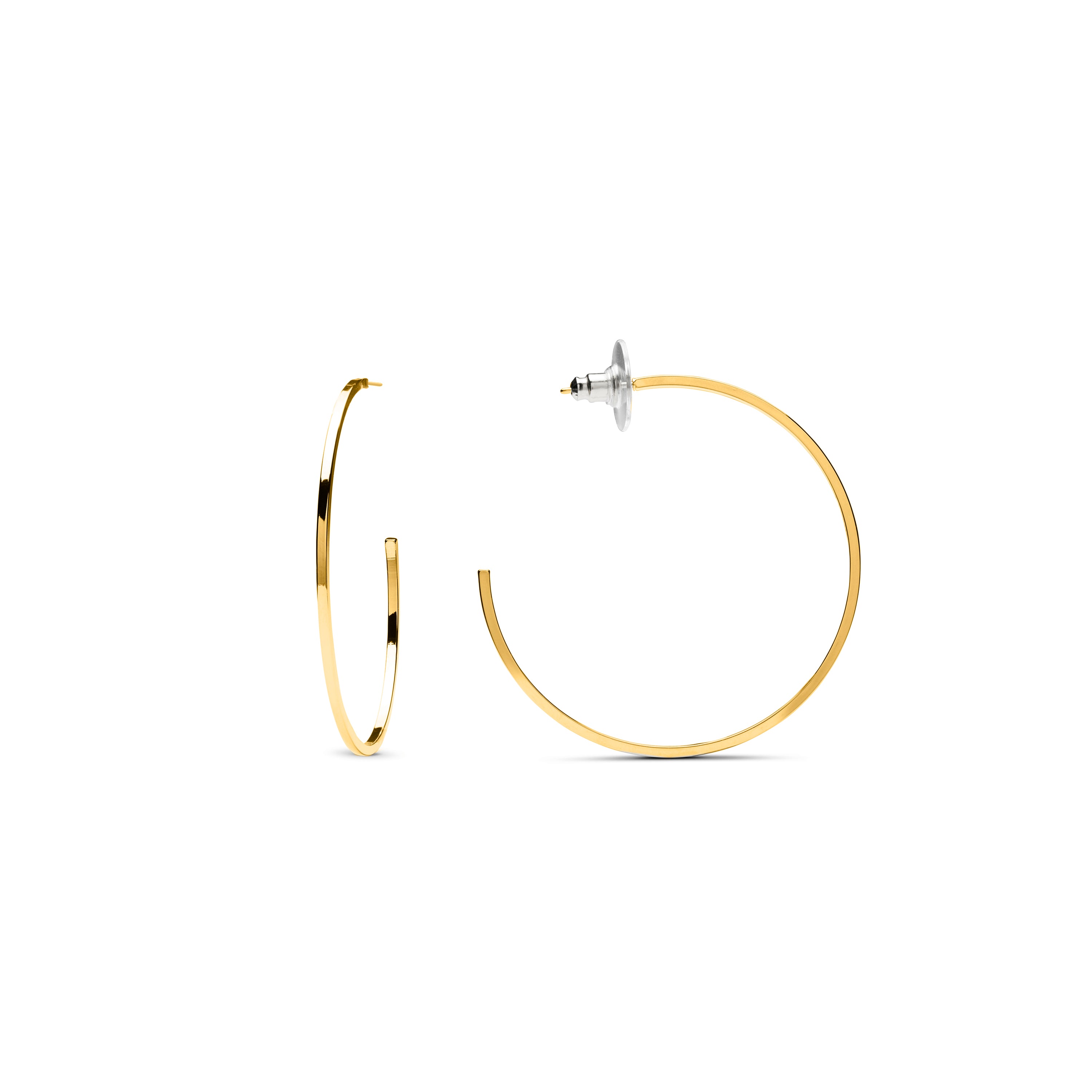 Boucles d'oreilles de 48mm de diamètre finition Or Jaune 18K - Nemar