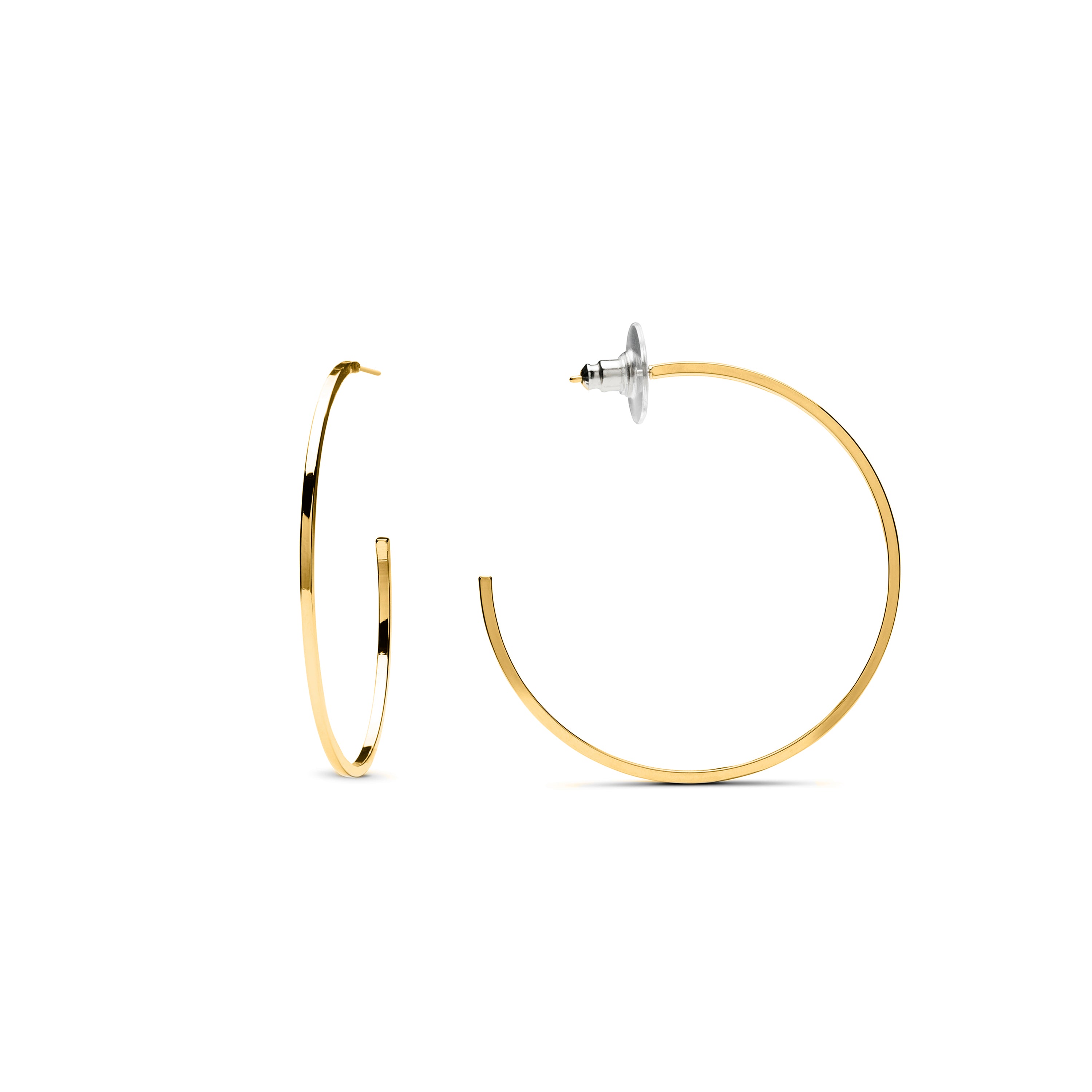 36mm diameter earrings 18K Yellow Gold finish - Erkang