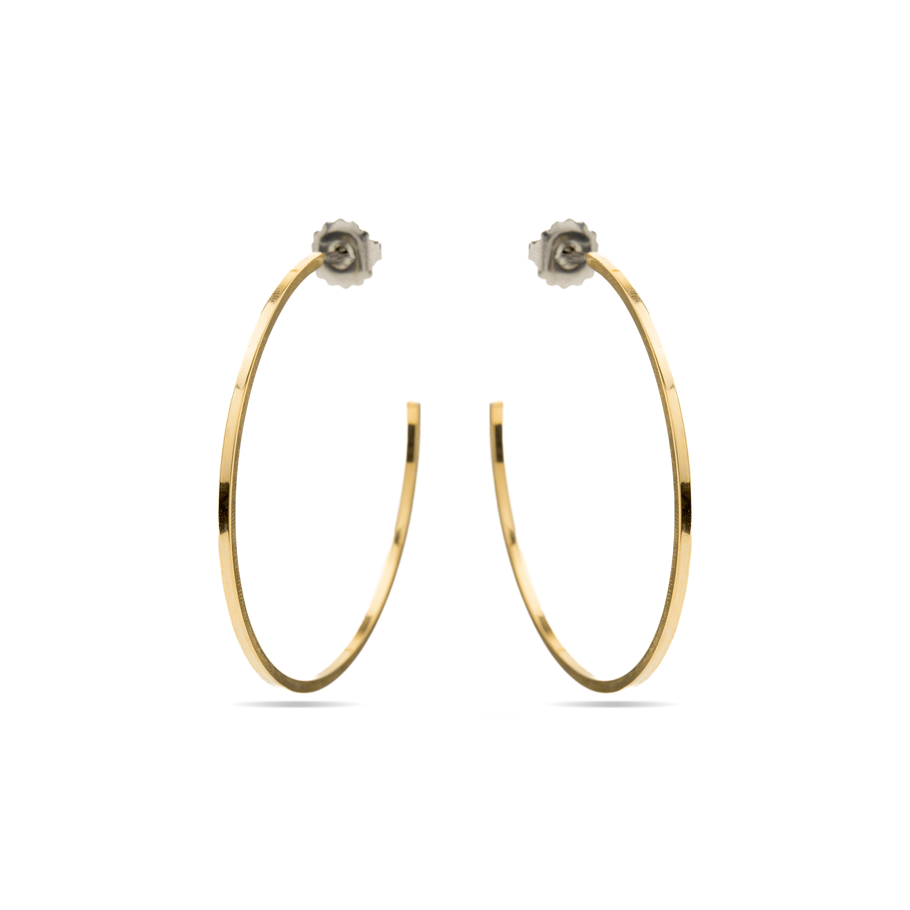 36mm diameter earrings 18K Yellow Gold finish - Erkang