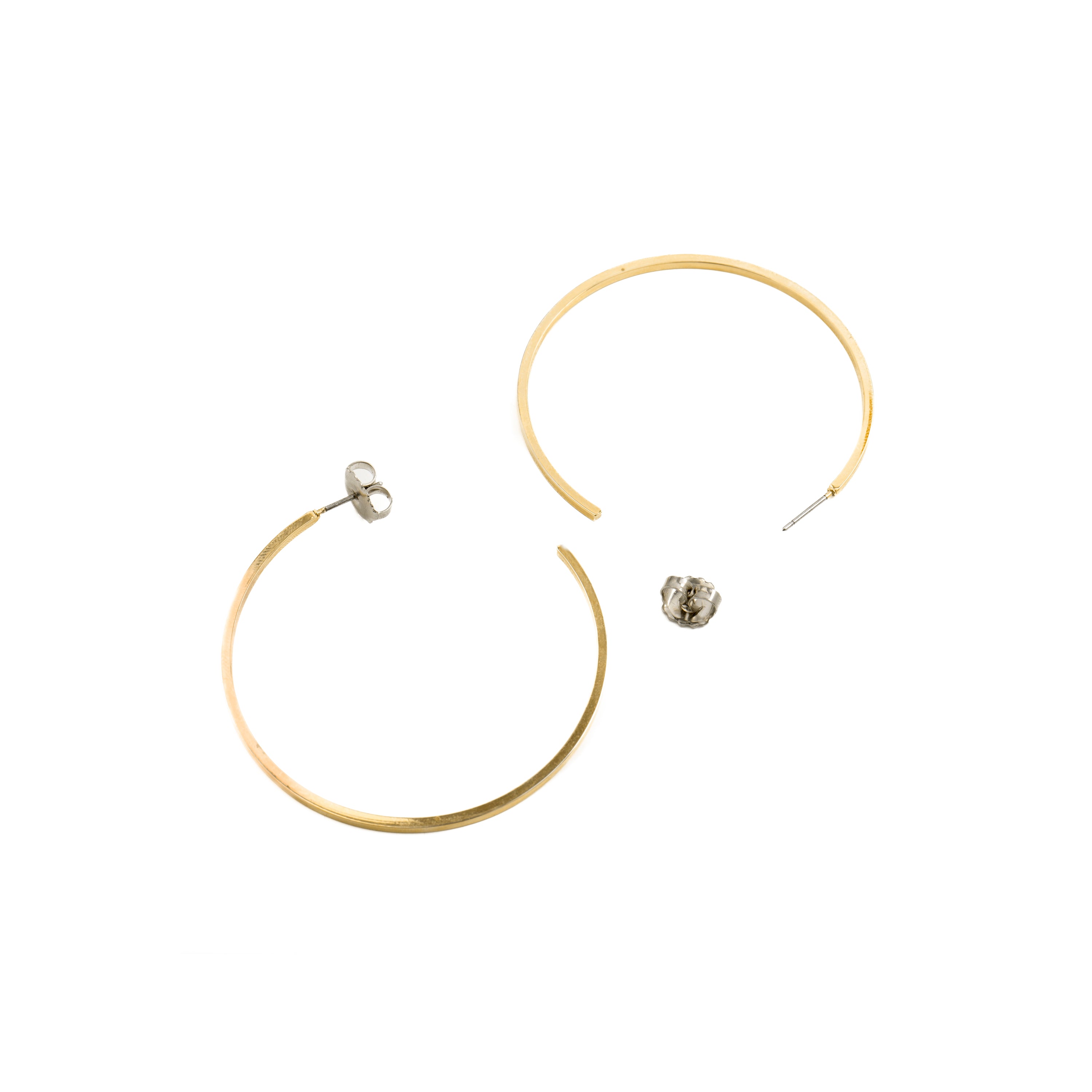 36mm diameter earrings 18K Yellow Gold finish - Erkang