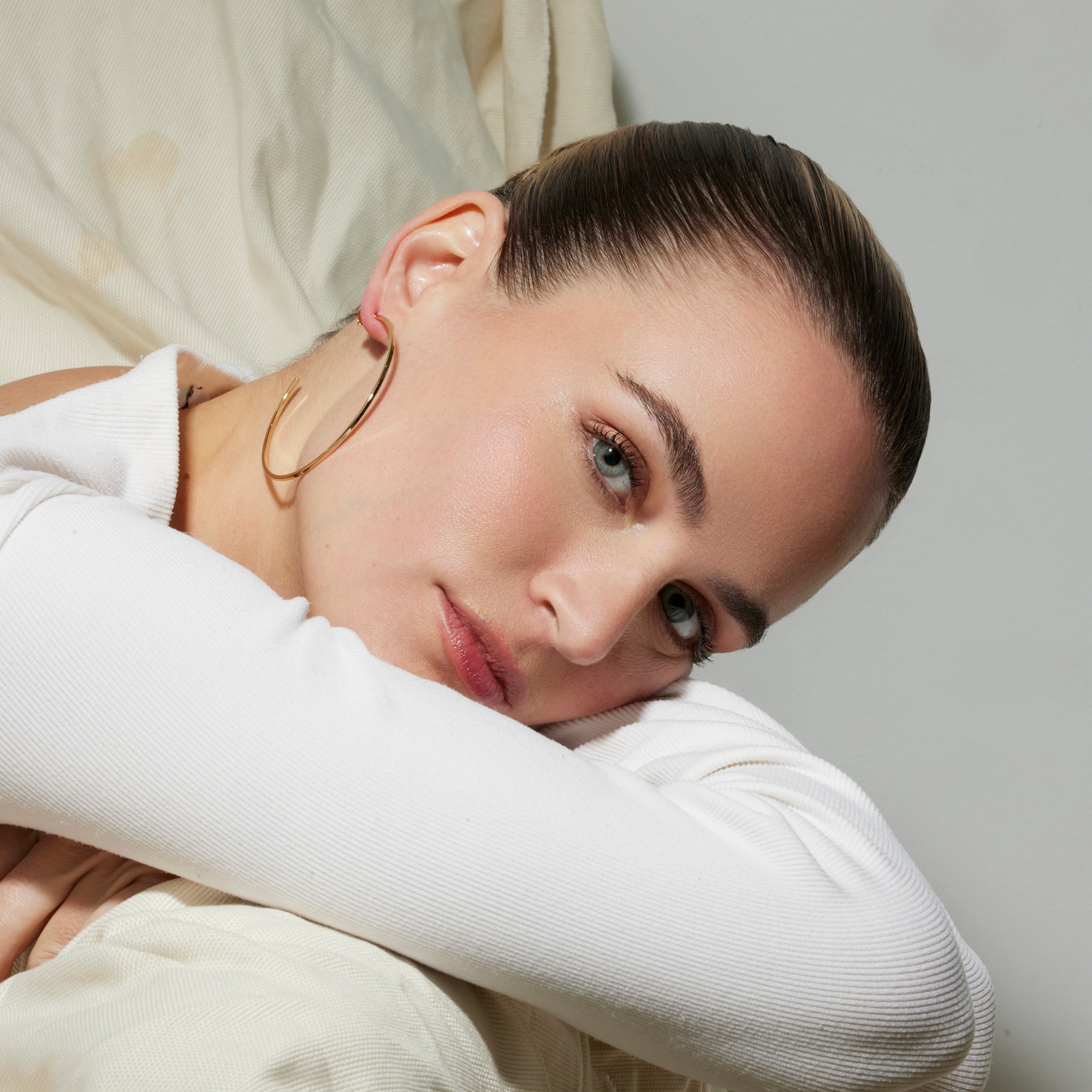 Boucles d'oreilles de 36mm de diamètre finition Or Jaune 18K - Erkang