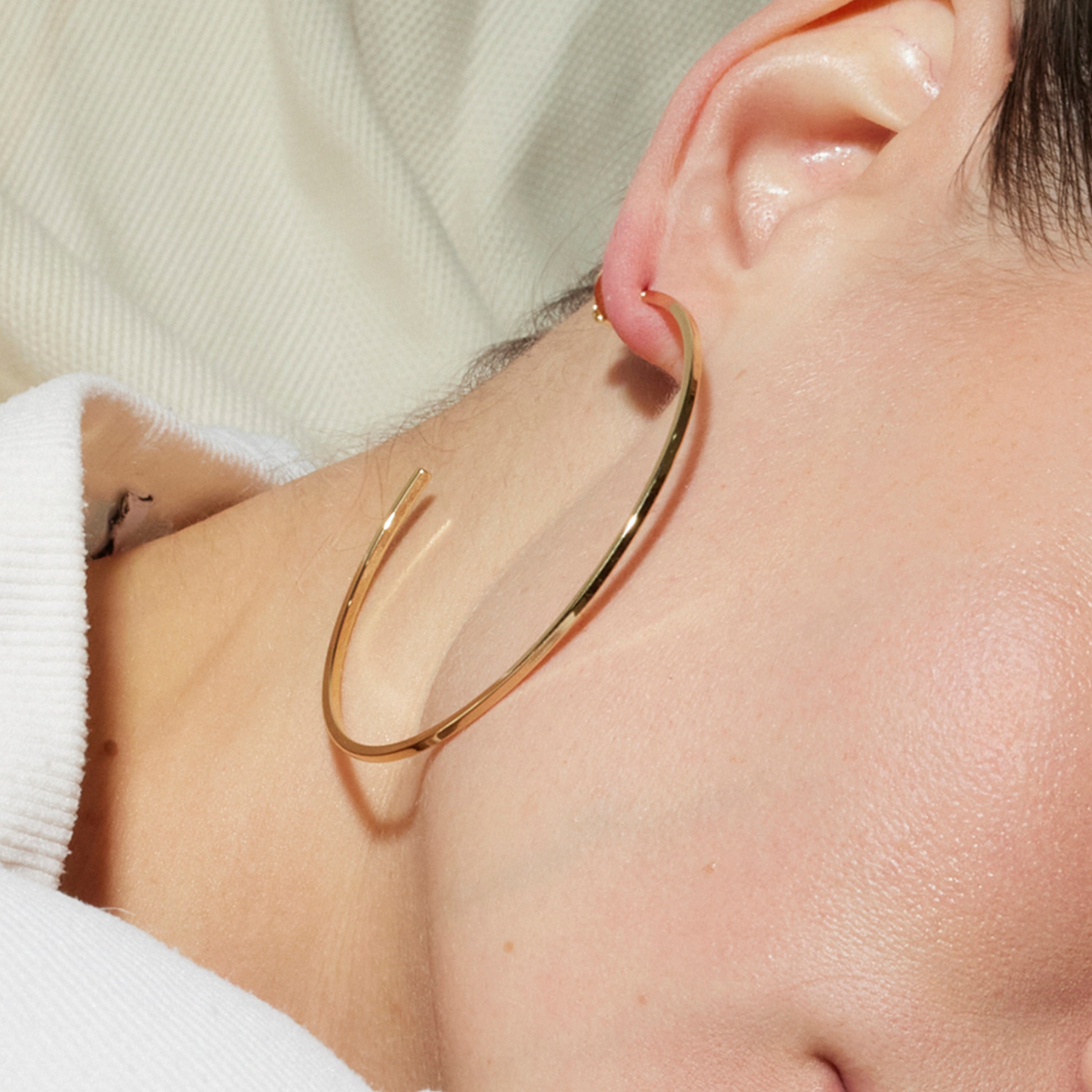 36mm diameter earrings 18K Yellow Gold finish - Erkang