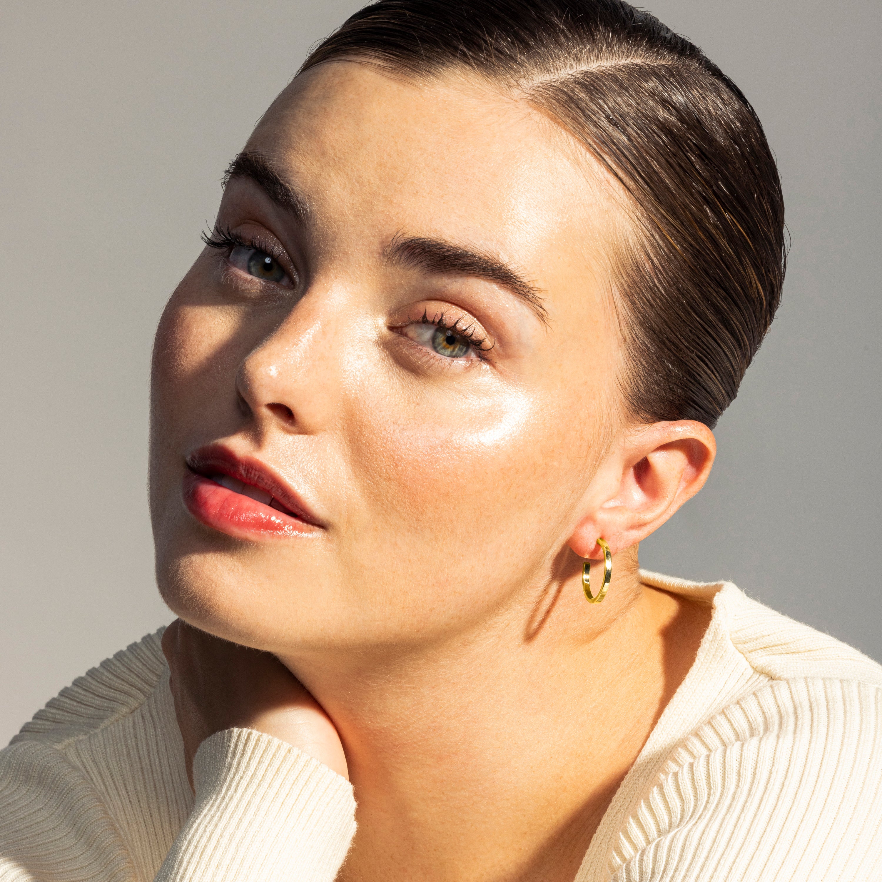 20mm diameter earrings 18K Yellow Gold finish - Tellahe