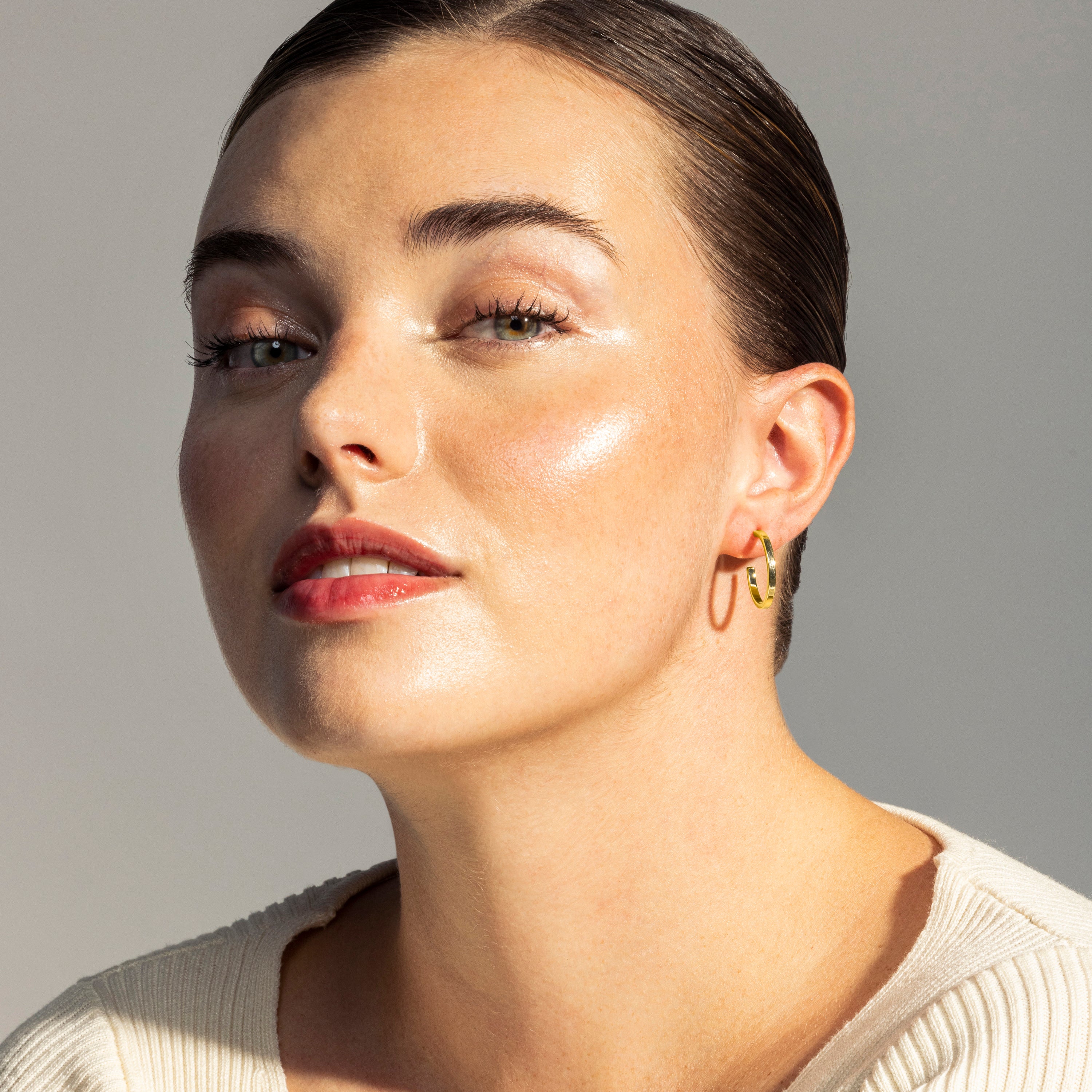 20mm diameter earrings 18K Yellow Gold finish - Tellahe
