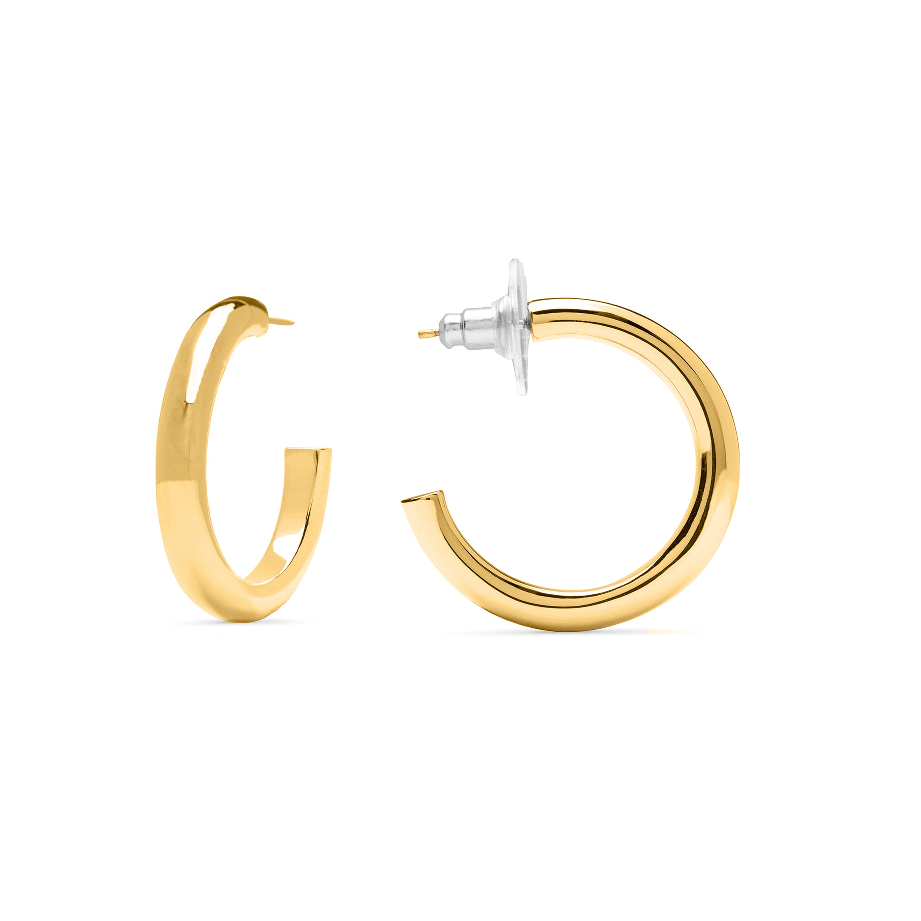 Brincos de 35mm de diâmetro acabamento Ouro Amarelo 18K - Maret