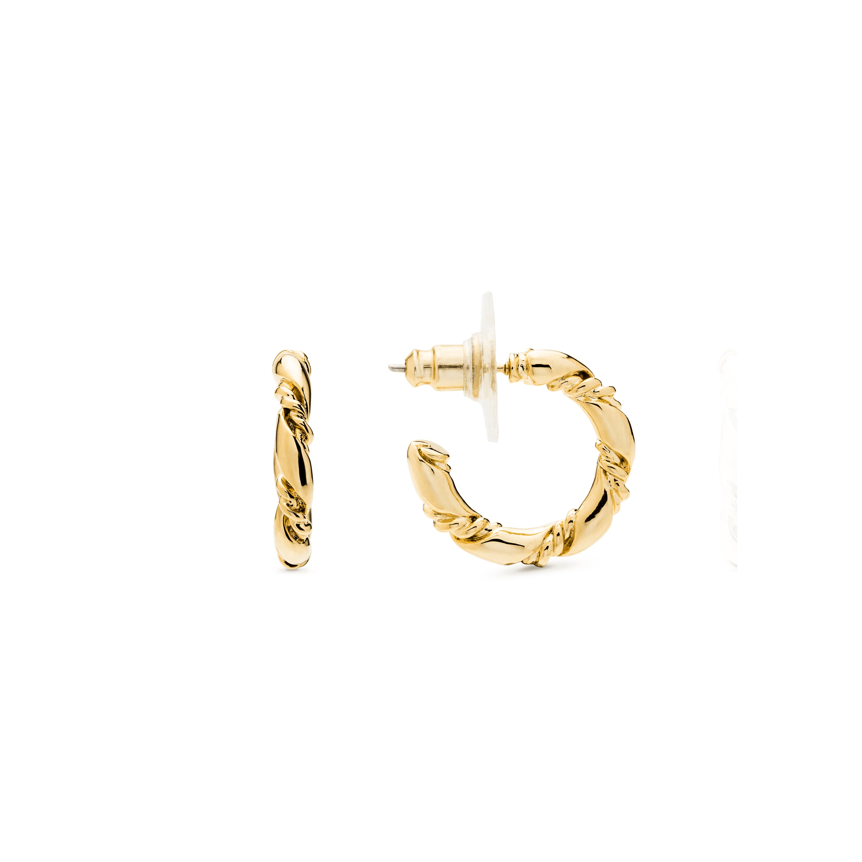 Boucles d'oreilles de 12mm de diamètre finition Or Jaune 18K - Phiaken