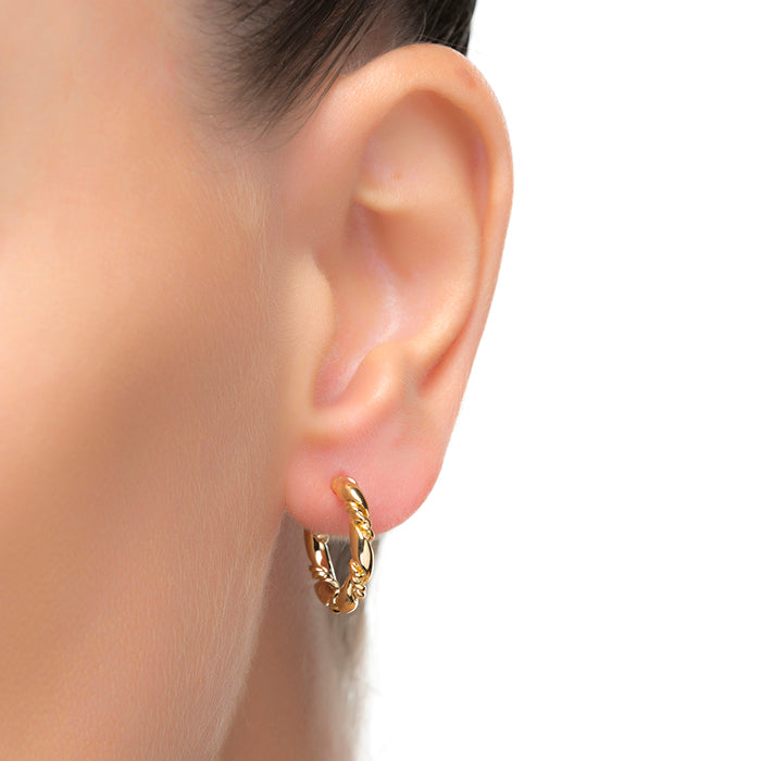 Boucles d'oreilles de 12mm de diamètre finition Or Jaune 18K - Phiaken