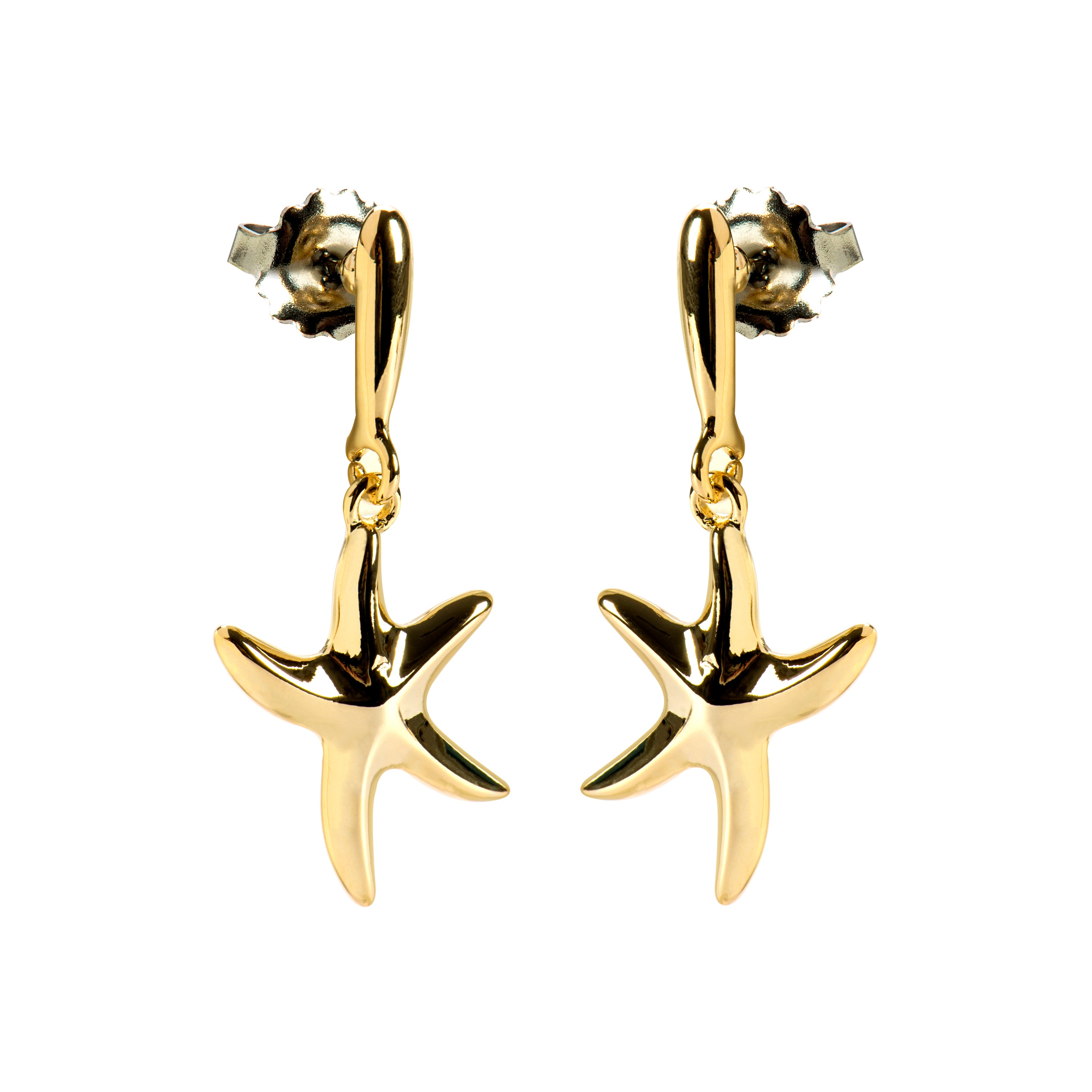 Snes earrings finished in 18 kt yellow gold