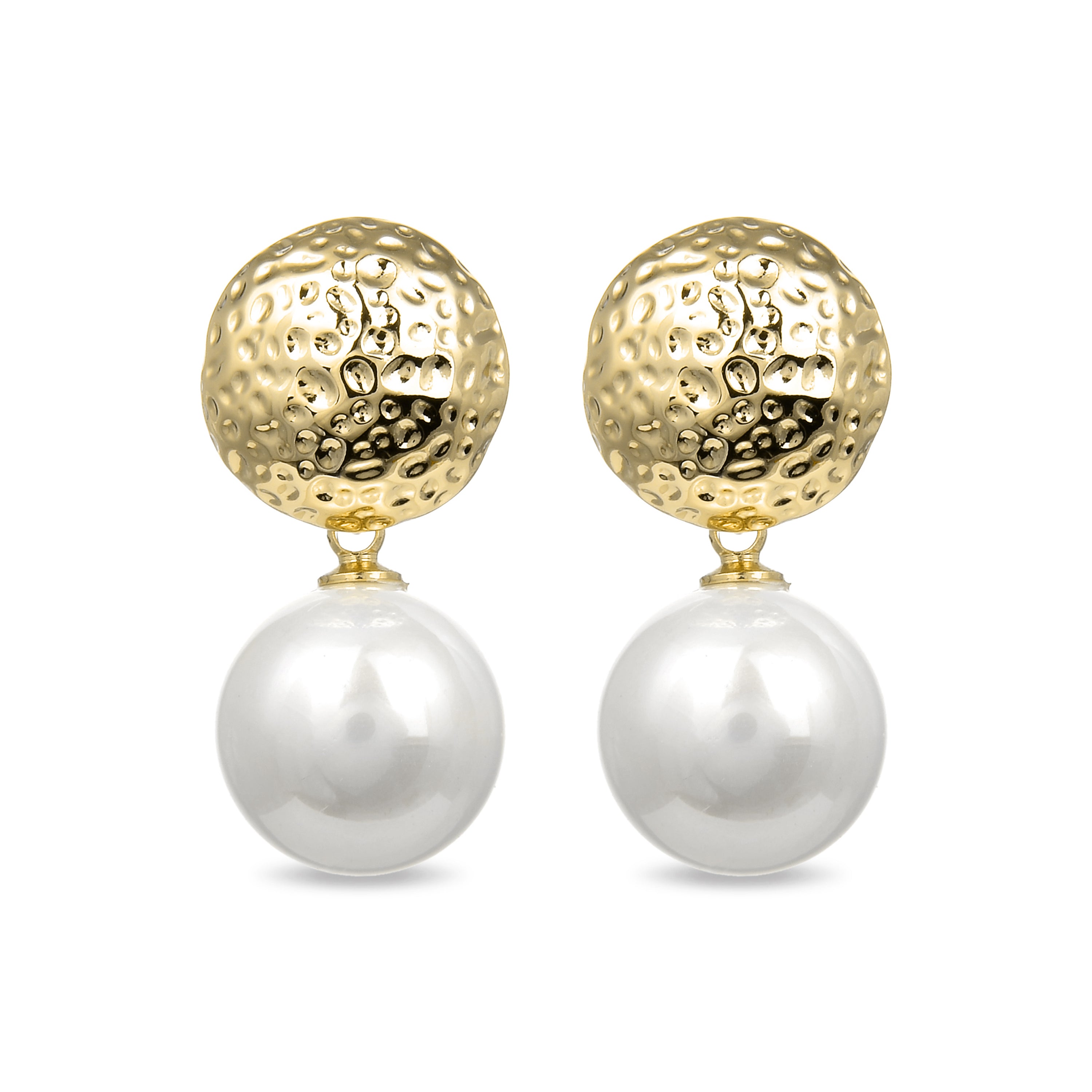 Ohrringe aus weißen Perlen mit 18K Gelbgold-Finish - Thuiry