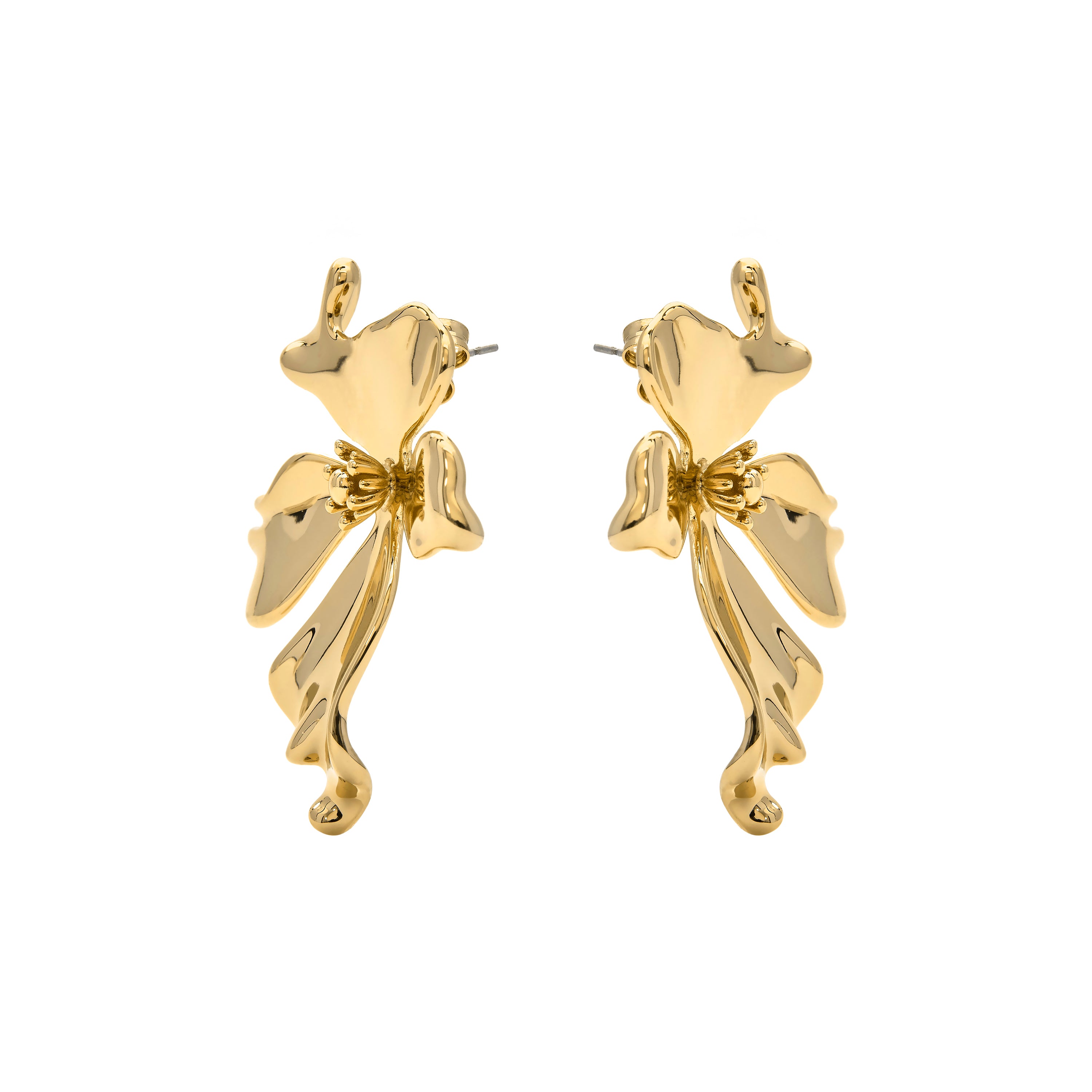 Brincos acabados em ouro amarelo 18K - Haiqua