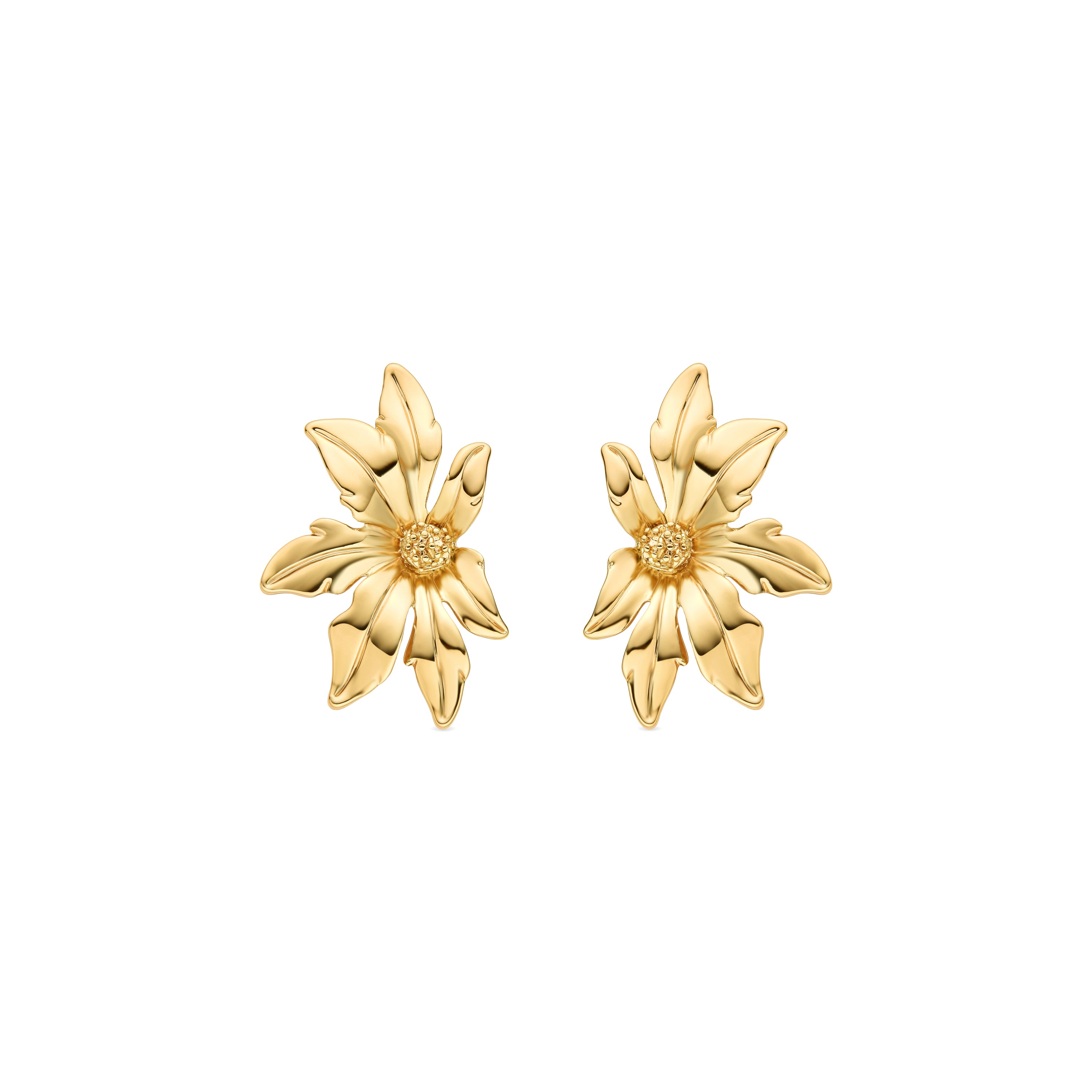 Brincos acabados em ouro amarelo 18K - Aucell