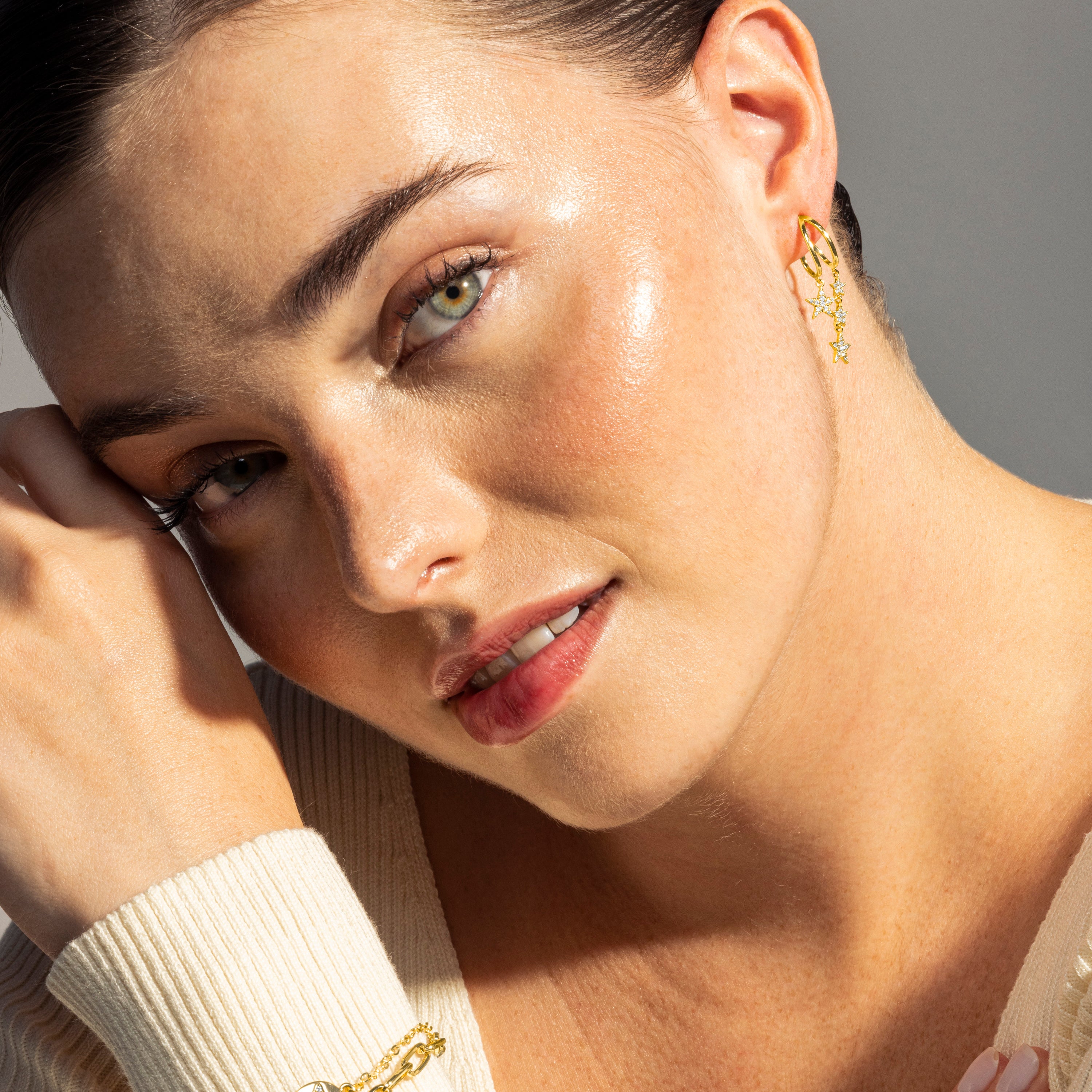 Earrings finished in 18K yellow gold - Herea