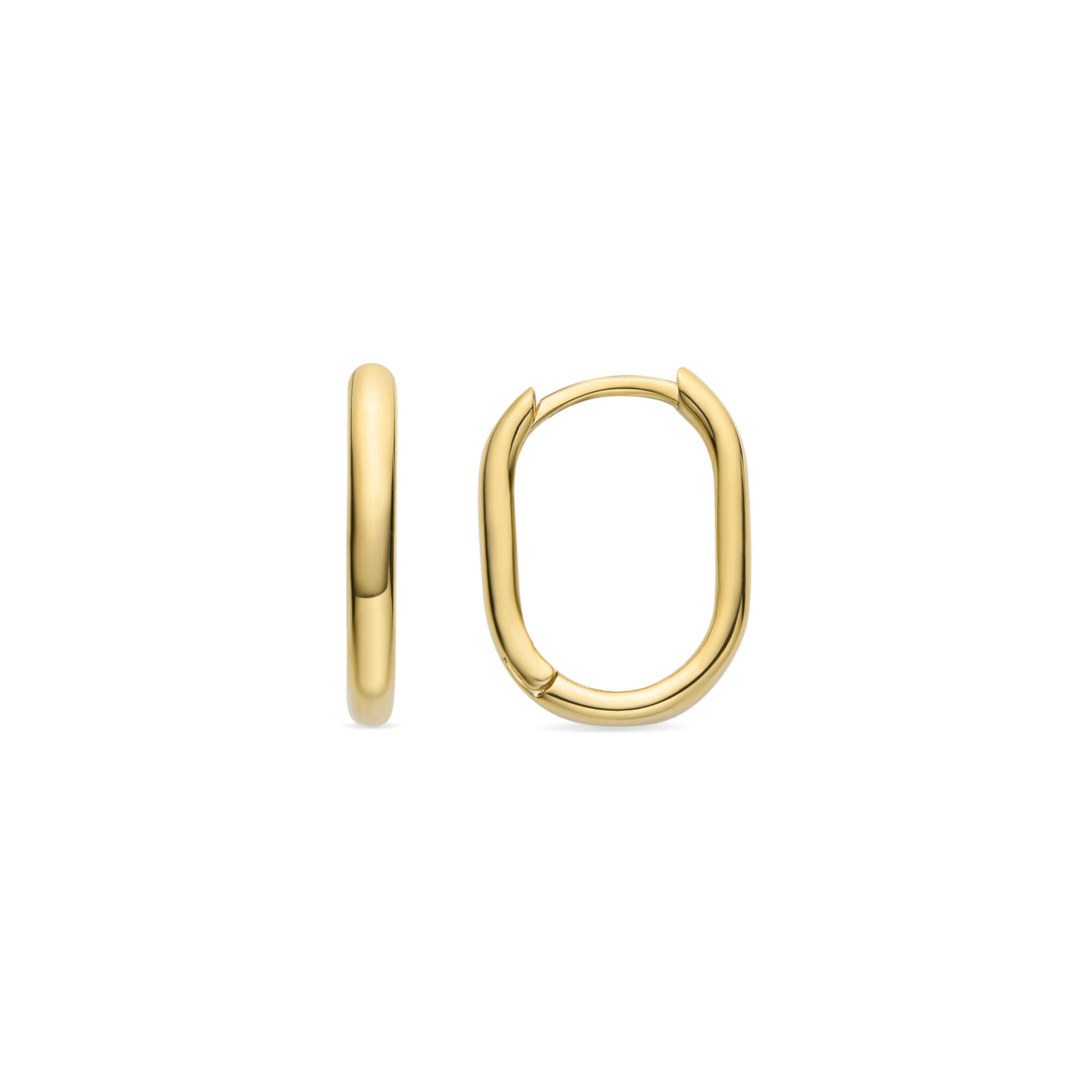 Boucles d'oreilles de 14mm de diamètre finition Or Jaune 18K - Wiselu