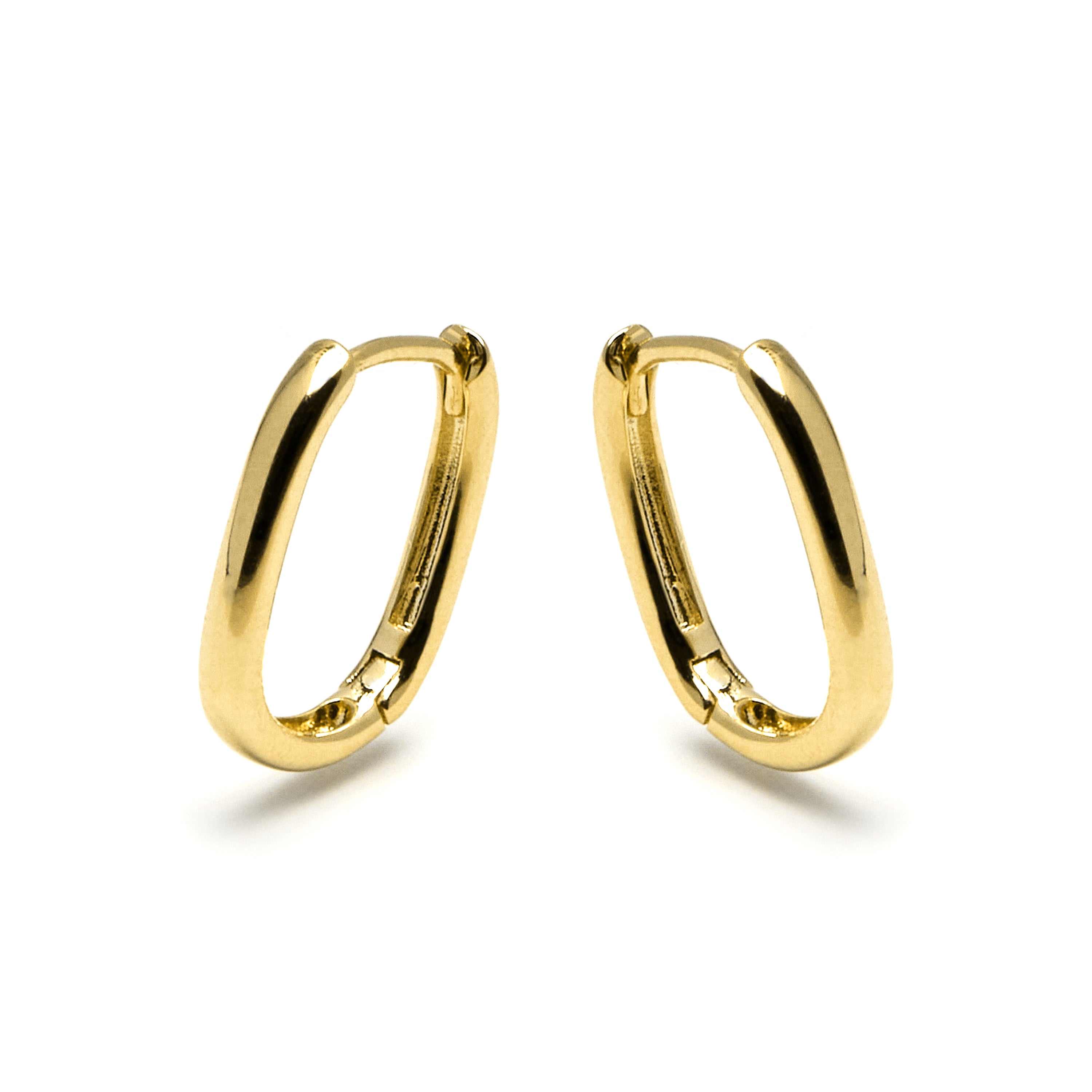 Boucles d'oreilles de 14mm de diamètre finition Or Jaune 18K - Wiselu
