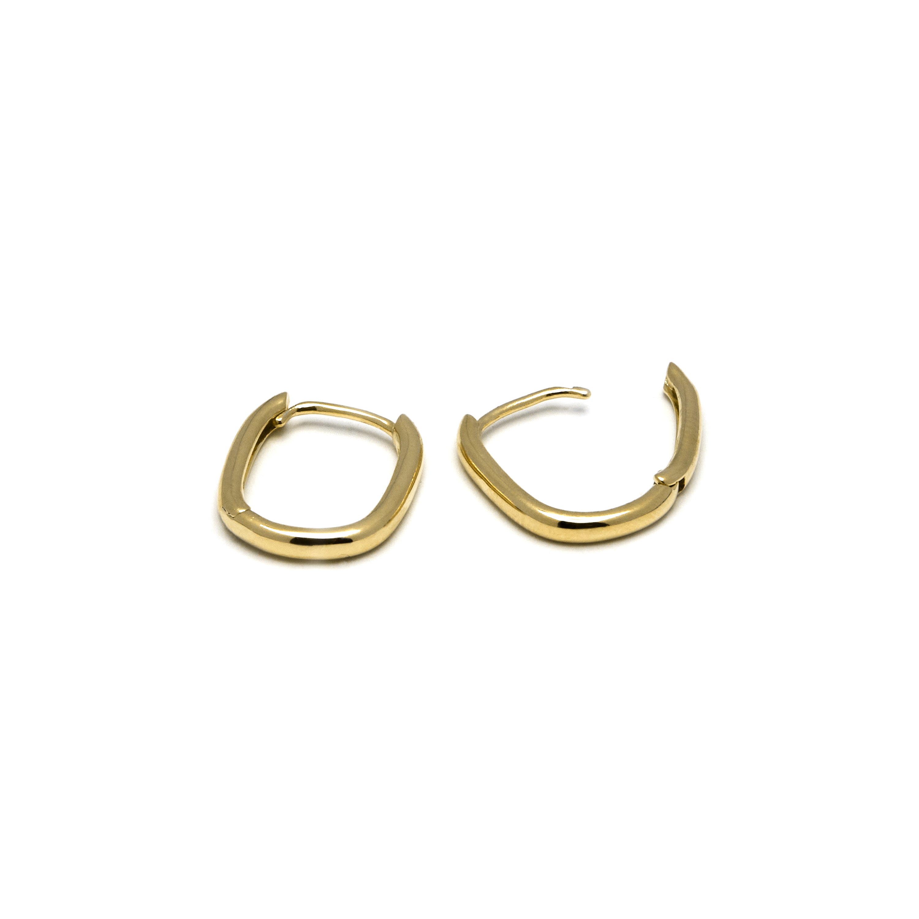 Boucles d'oreilles de 14mm de diamètre finition Or Jaune 18K - Wiselu