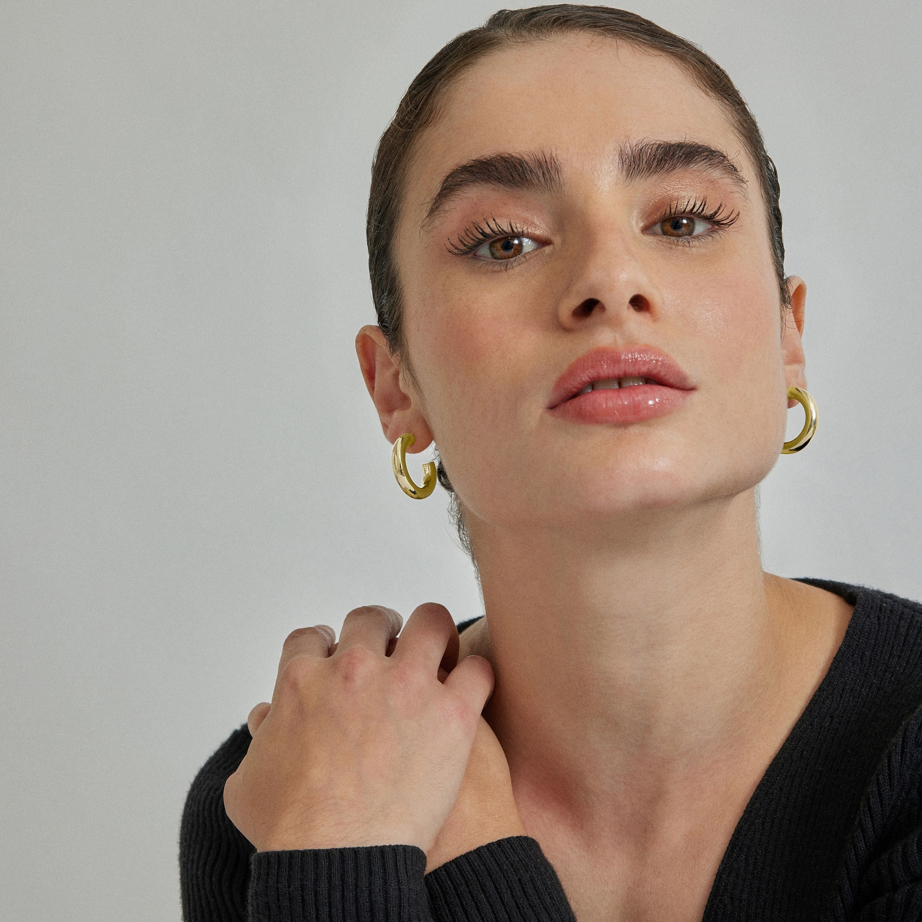 Orecchini di 13mm di diametro finitura Oro Giallo 18K - Shiwa
