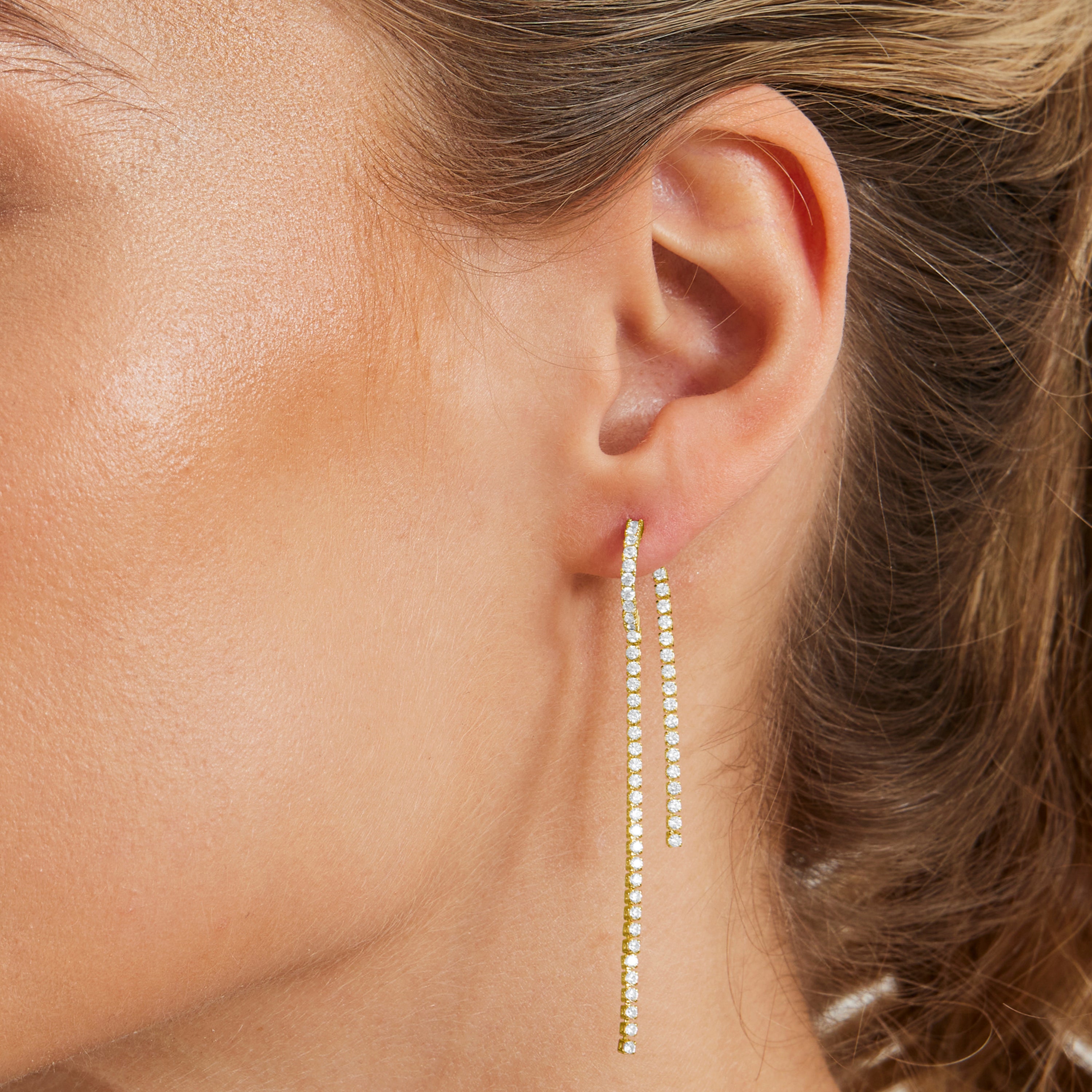 Ohrringe aus Zirkonia mit 18K Gelbgold-Finish - Dinne