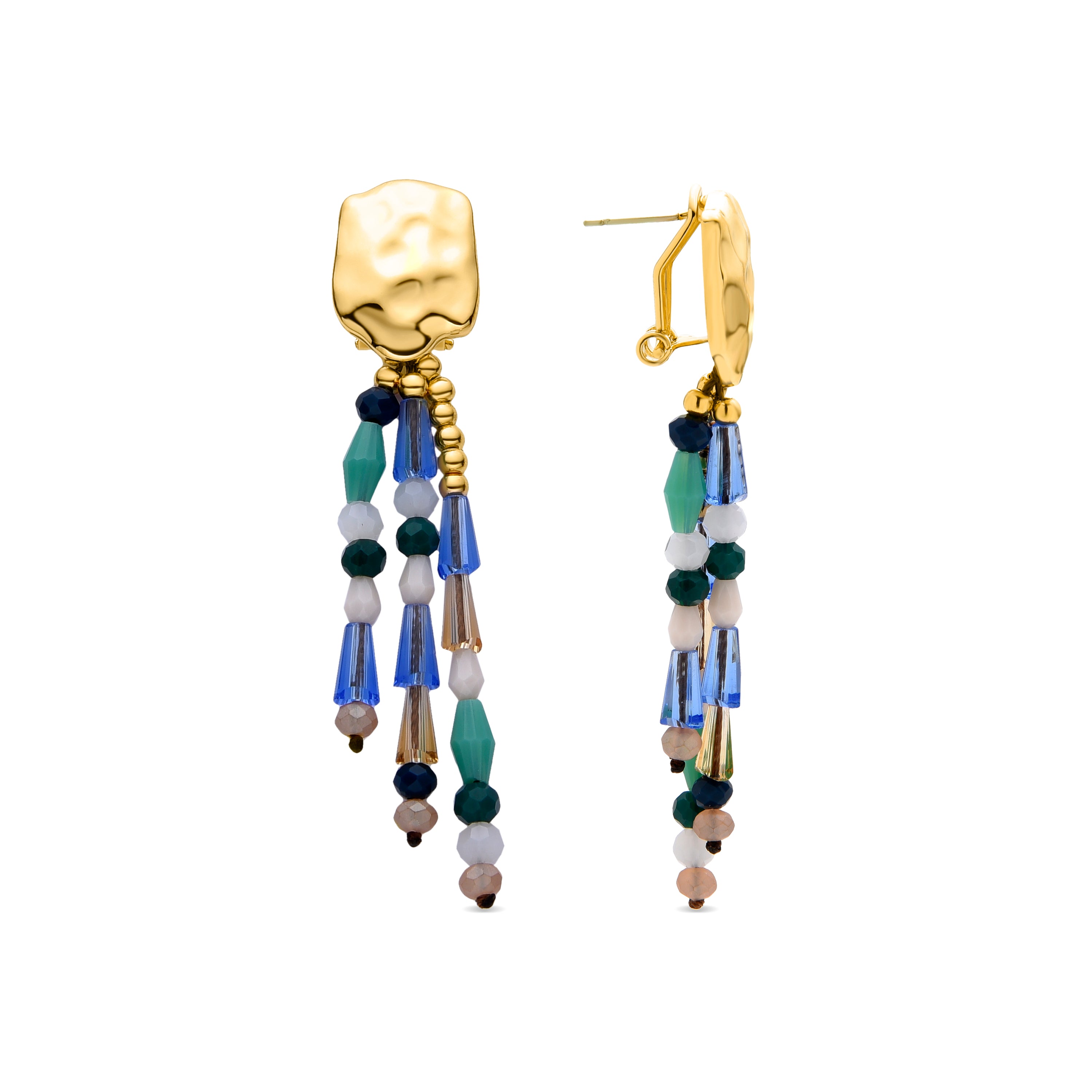 Pendientes de Perla Blanca acabados en oro amarillo 18K - Eutha