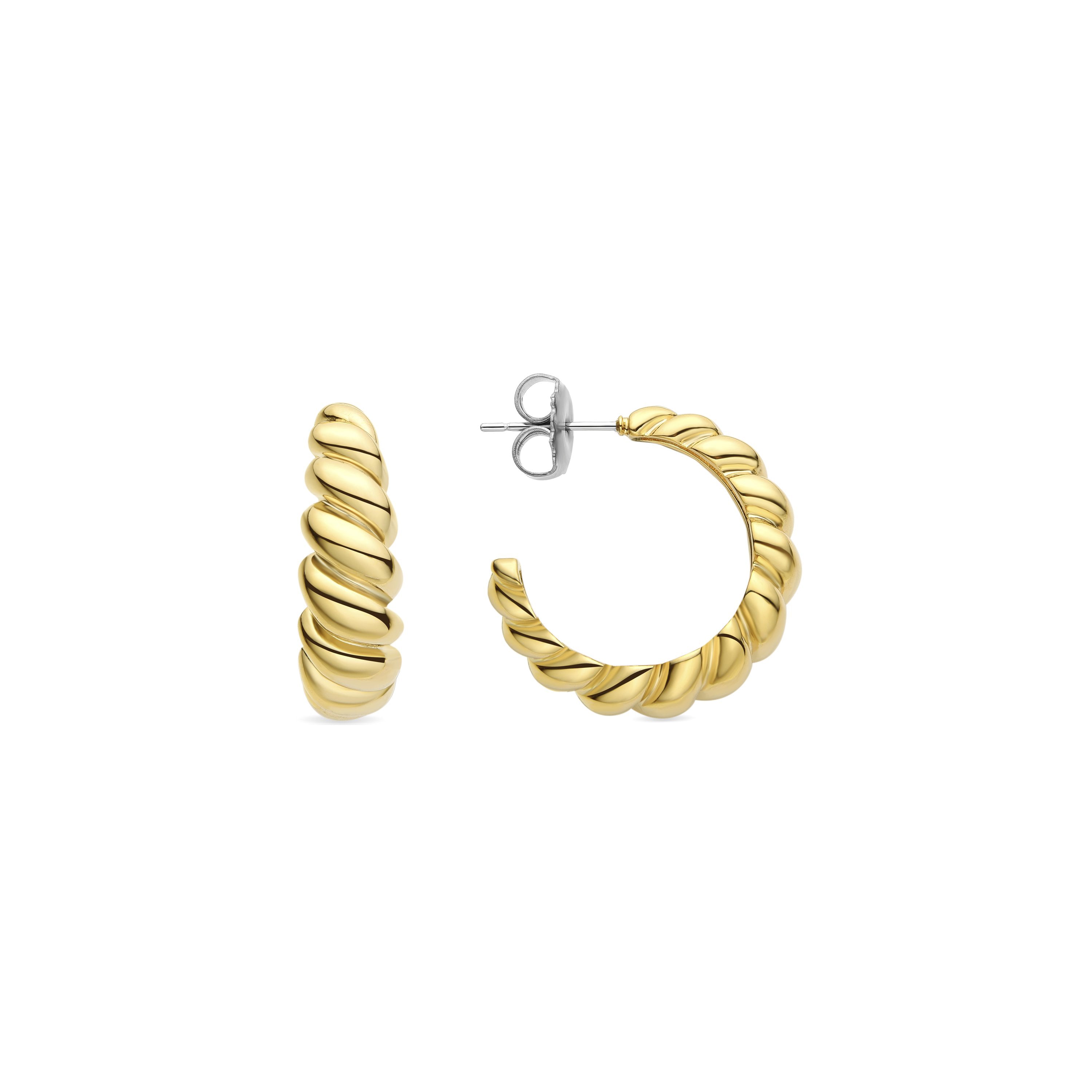 Ohrringe mit 16mm Durchmesser, 18K Gelbgold-Finish - Intia