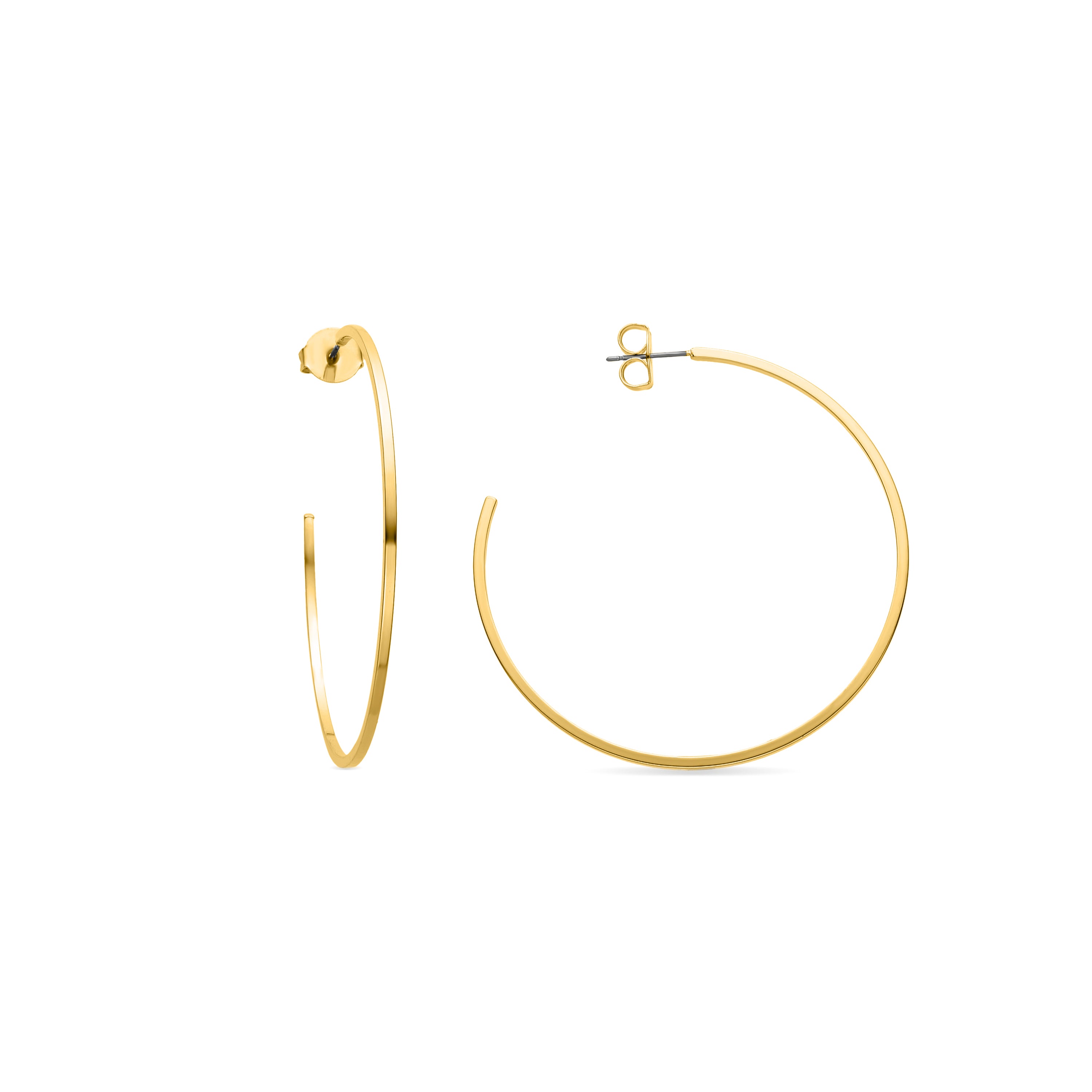 Boucles d'oreilles de 60mm de diamètre finition Or Jaune 18k - Adron