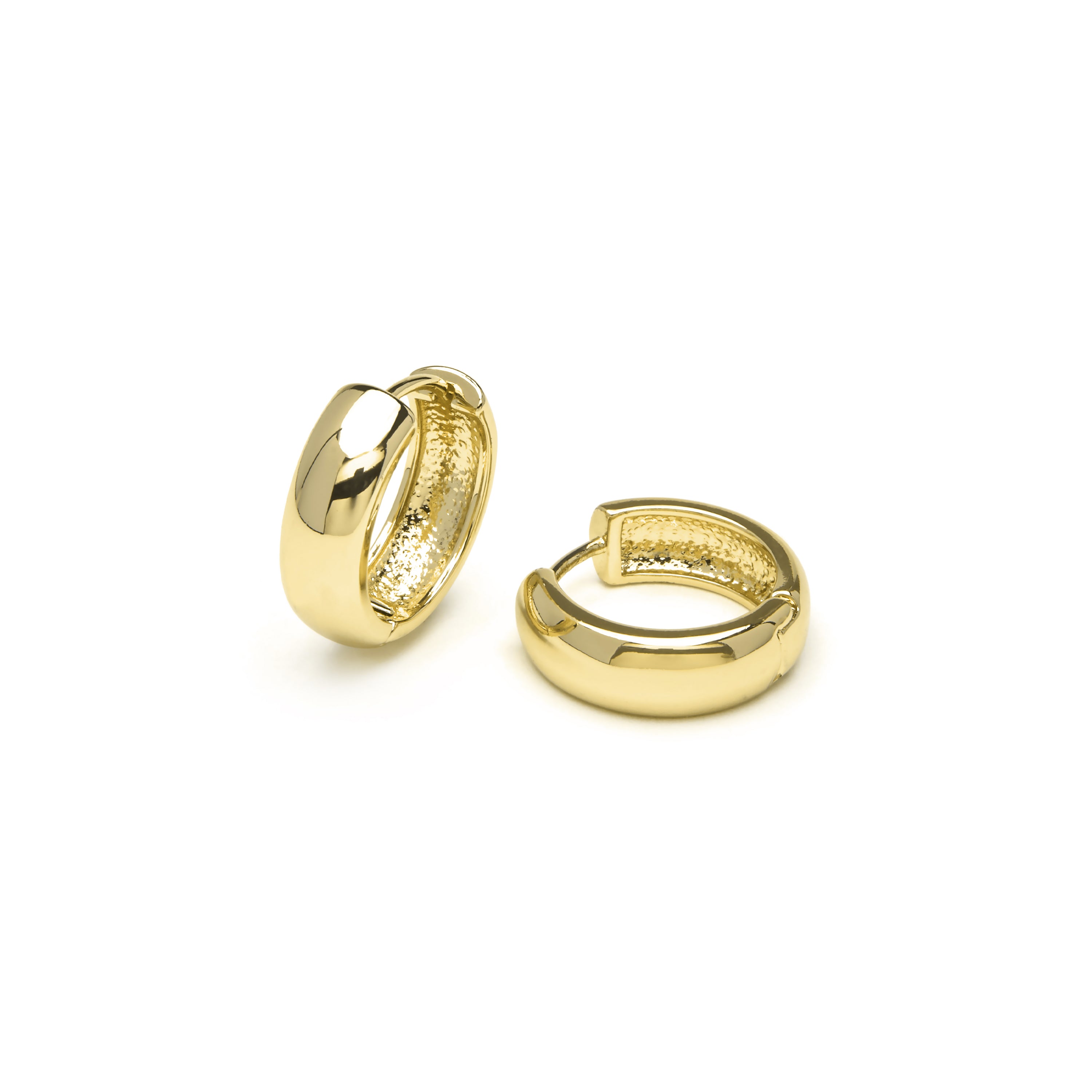 Ohrringe mit 16mm Durchmesser, 18k Gelbgold-Finish - Apruk