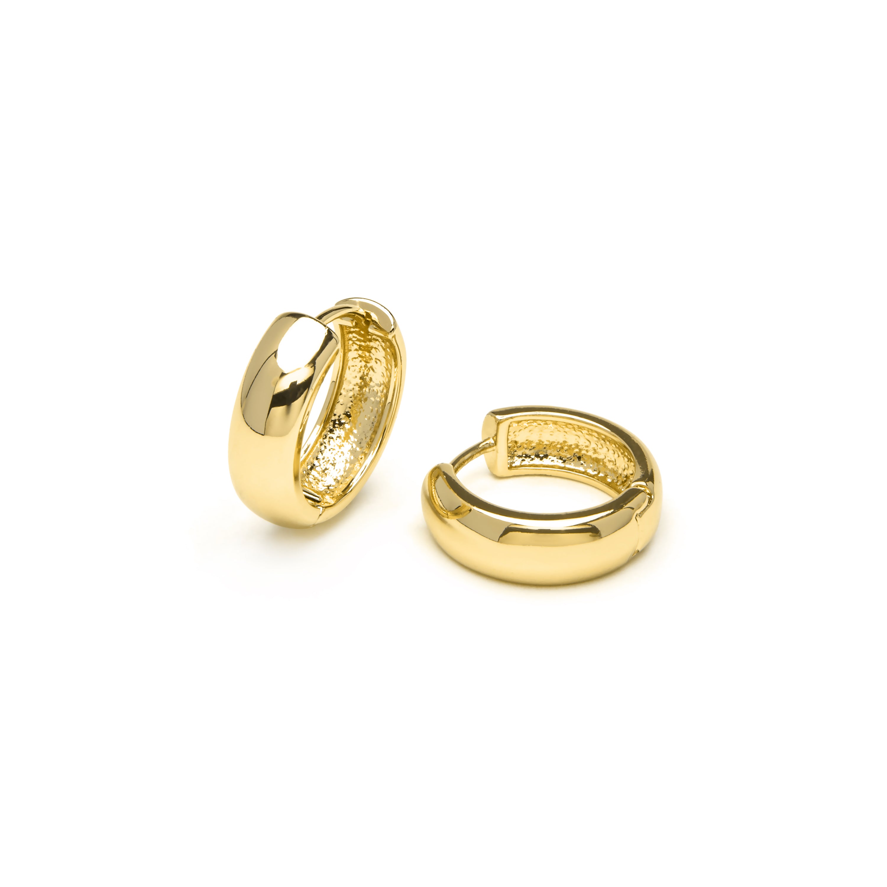Boucles d'oreilles de 18mm de diamètre finition Or Jaune 18k - Apruk