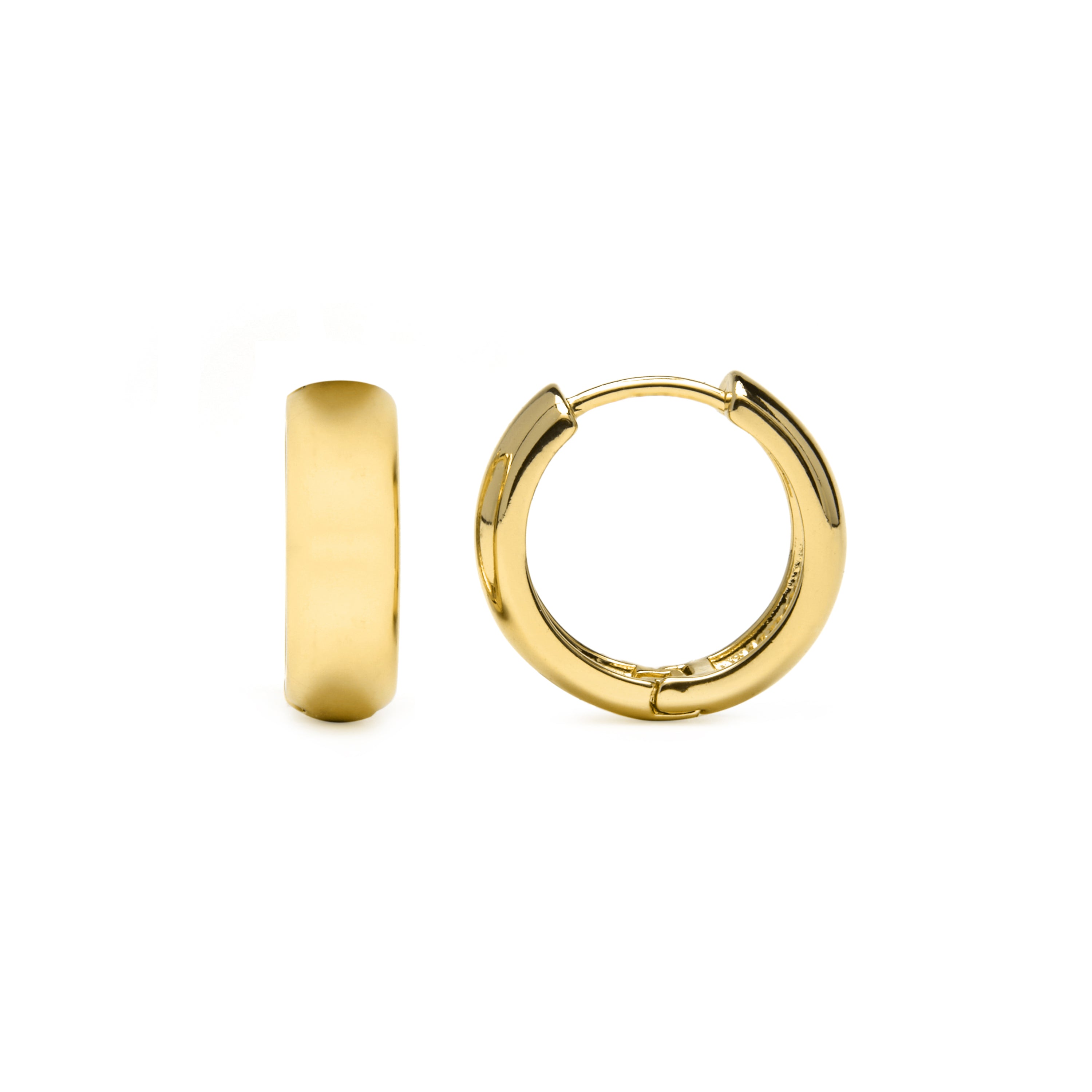 22mm diameter earrings 18k yellow gold finish - Apruk