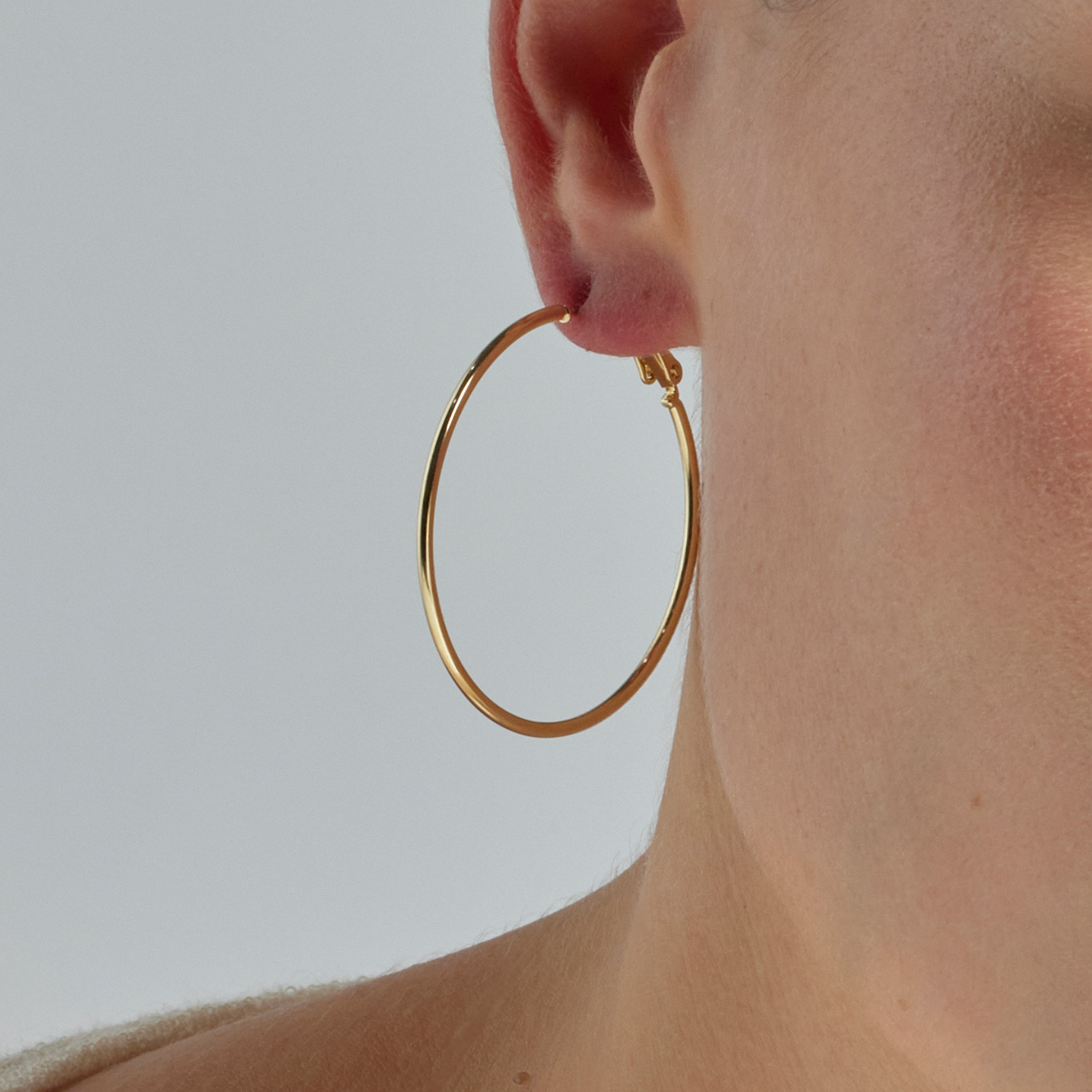 Pendientes de 30mm de diámetro acabado Oro Amarillo de 18k - Kelxo