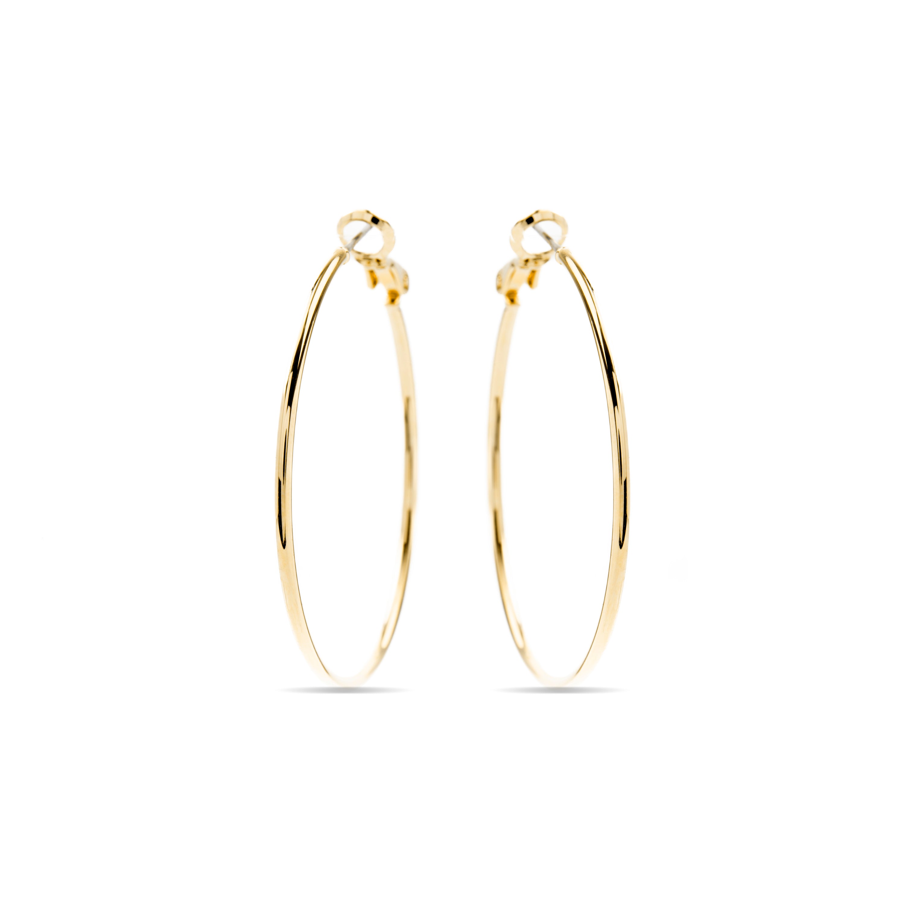 Ohrringe mit 40mm Durchmesser, 18k Gelbgold-Finish - Kelxo