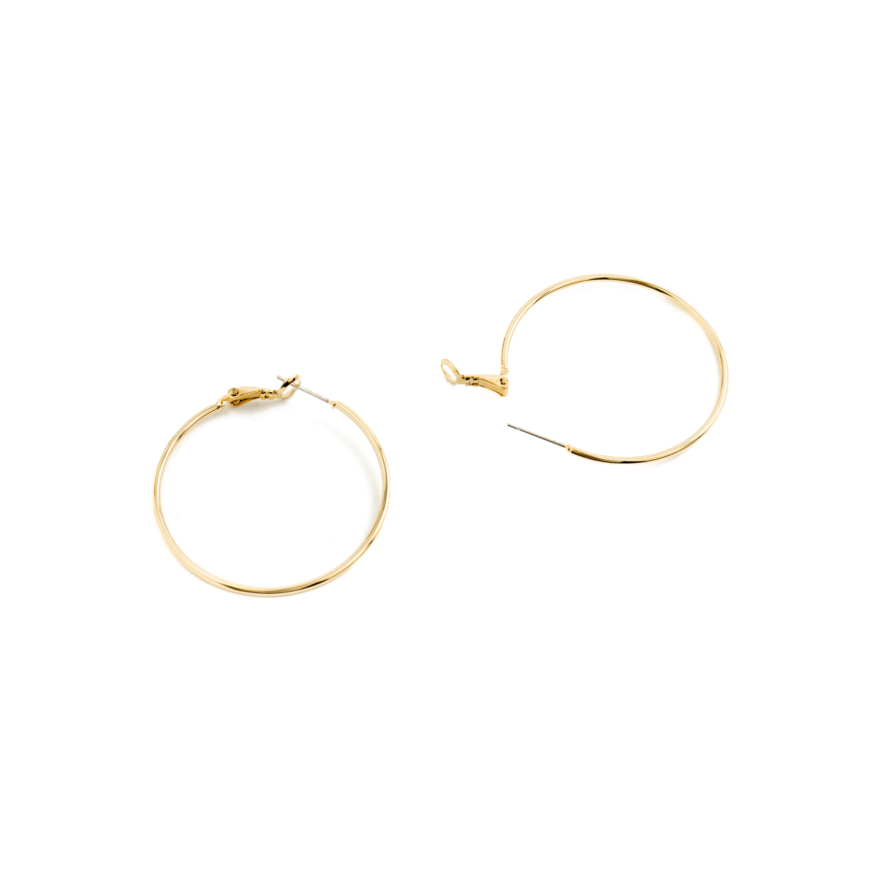Ohrringe mit 40mm Durchmesser, 18k Gelbgold-Finish - Kelxo