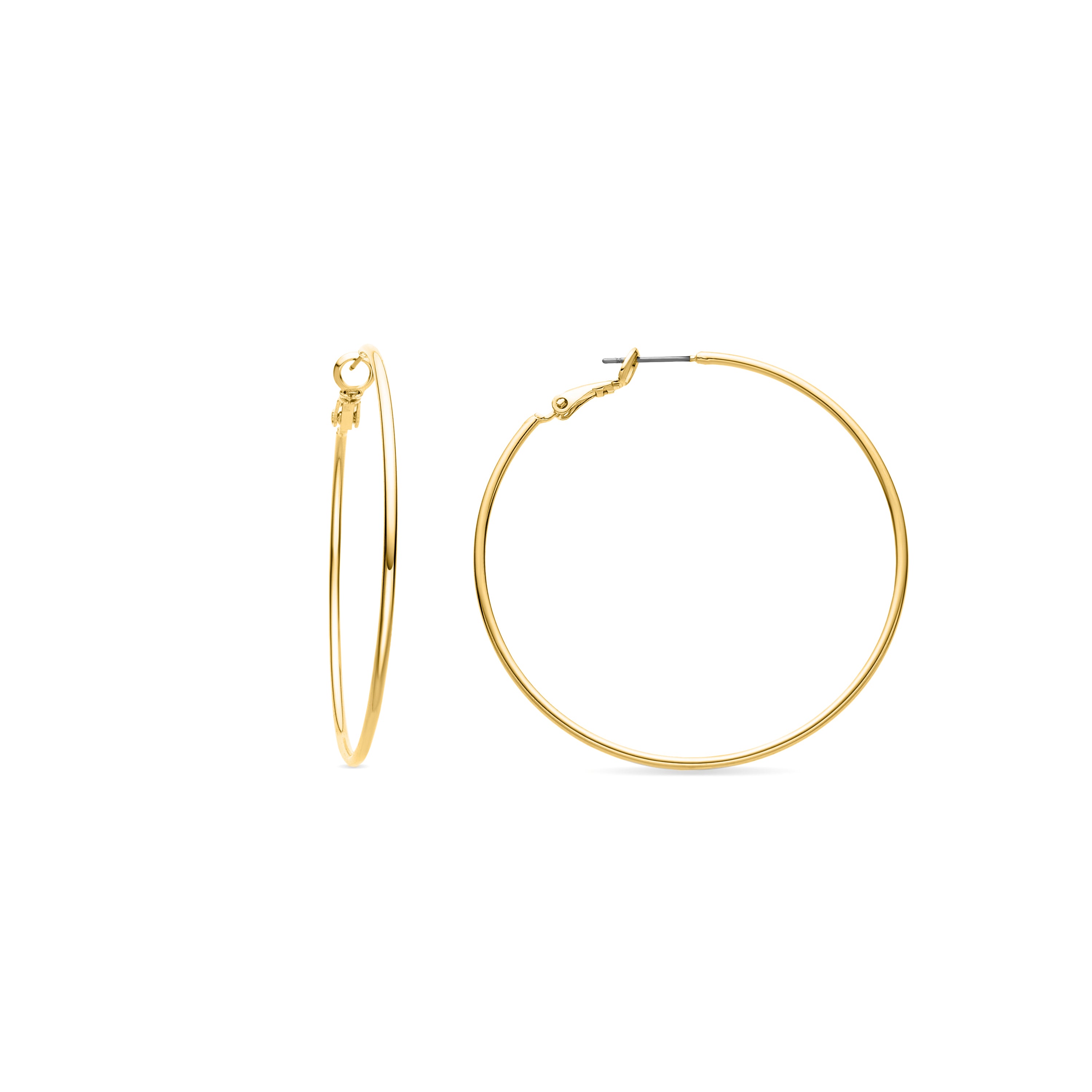 Ohrringe mit 50mm Durchmesser, 18k Gelbgold-Finish - Kelxo