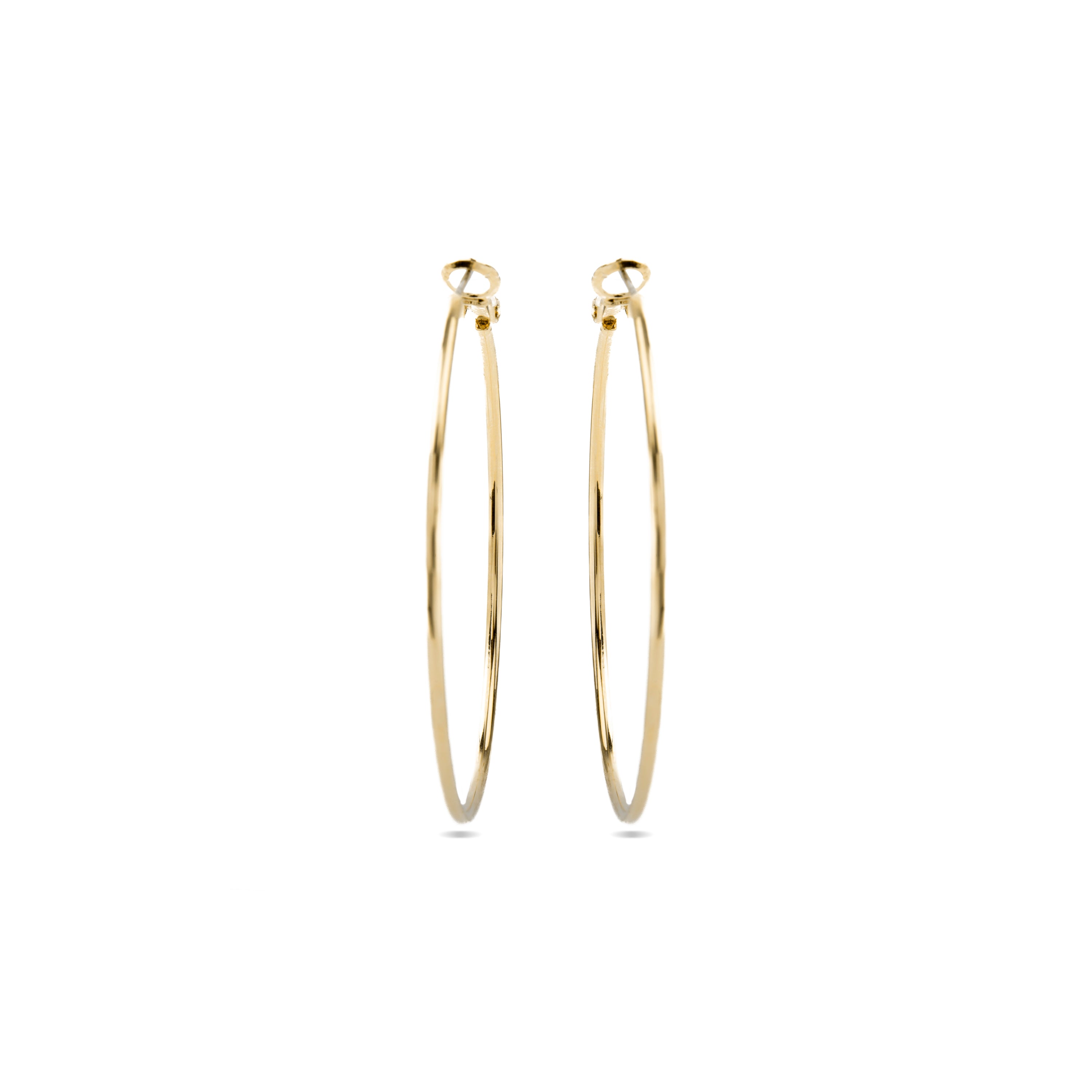Ohrringe mit 50mm Durchmesser, 18k Gelbgold-Finish - Kelxo