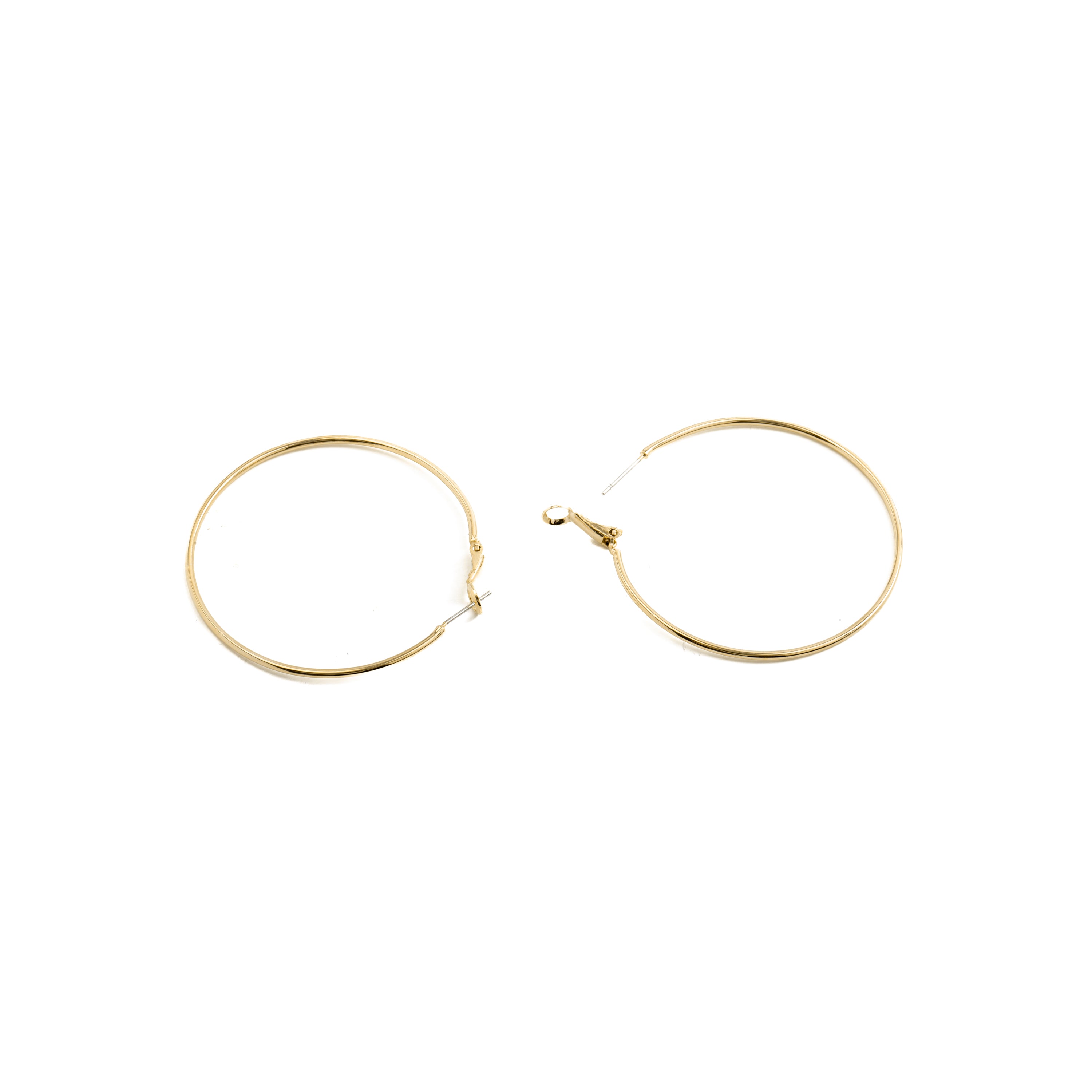 Ohrringe mit 50mm Durchmesser, 18k Gelbgold-Finish - Kelxo