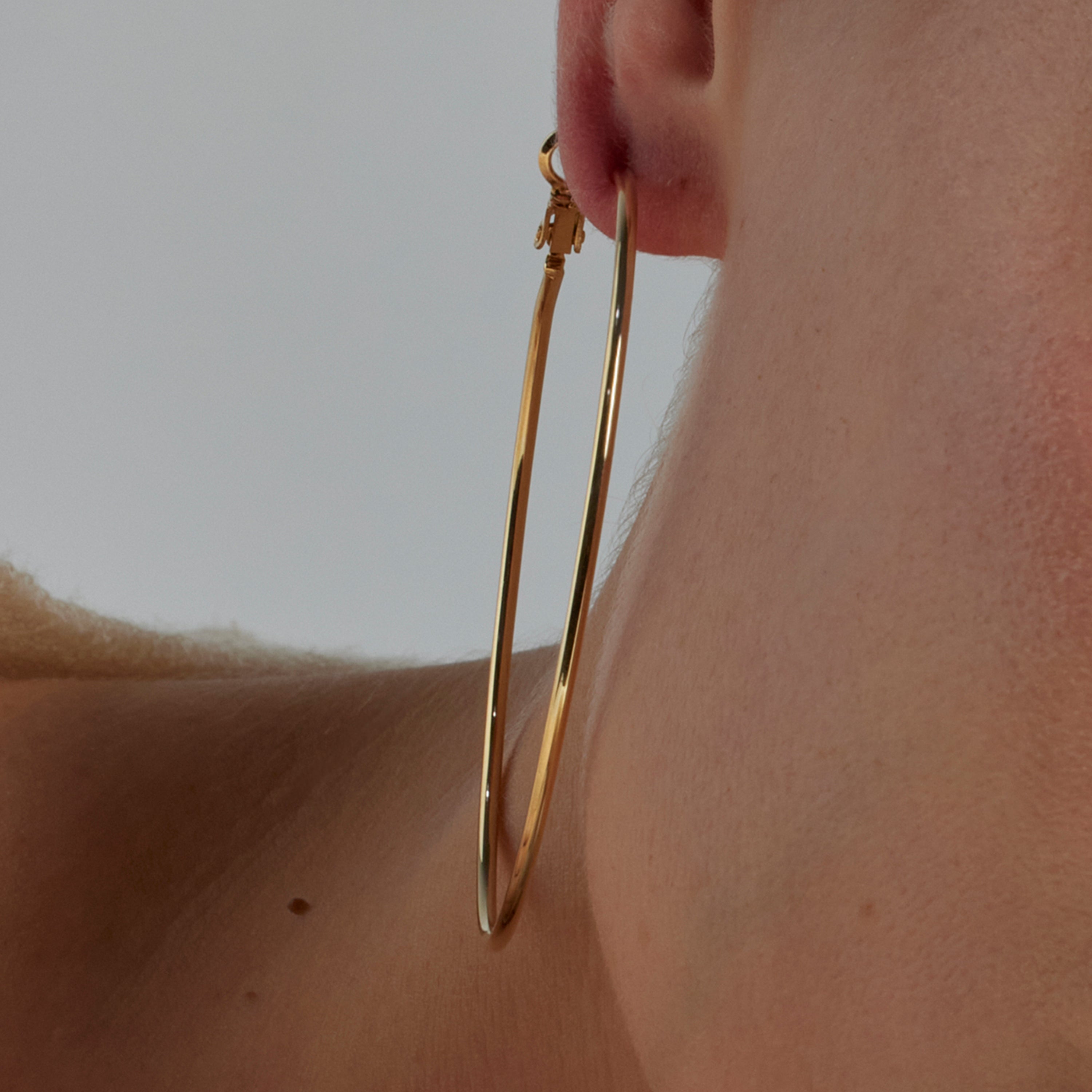 Pendientes de 60mm de diámetro acabado Oro Amarillo de 18k - Kelxo