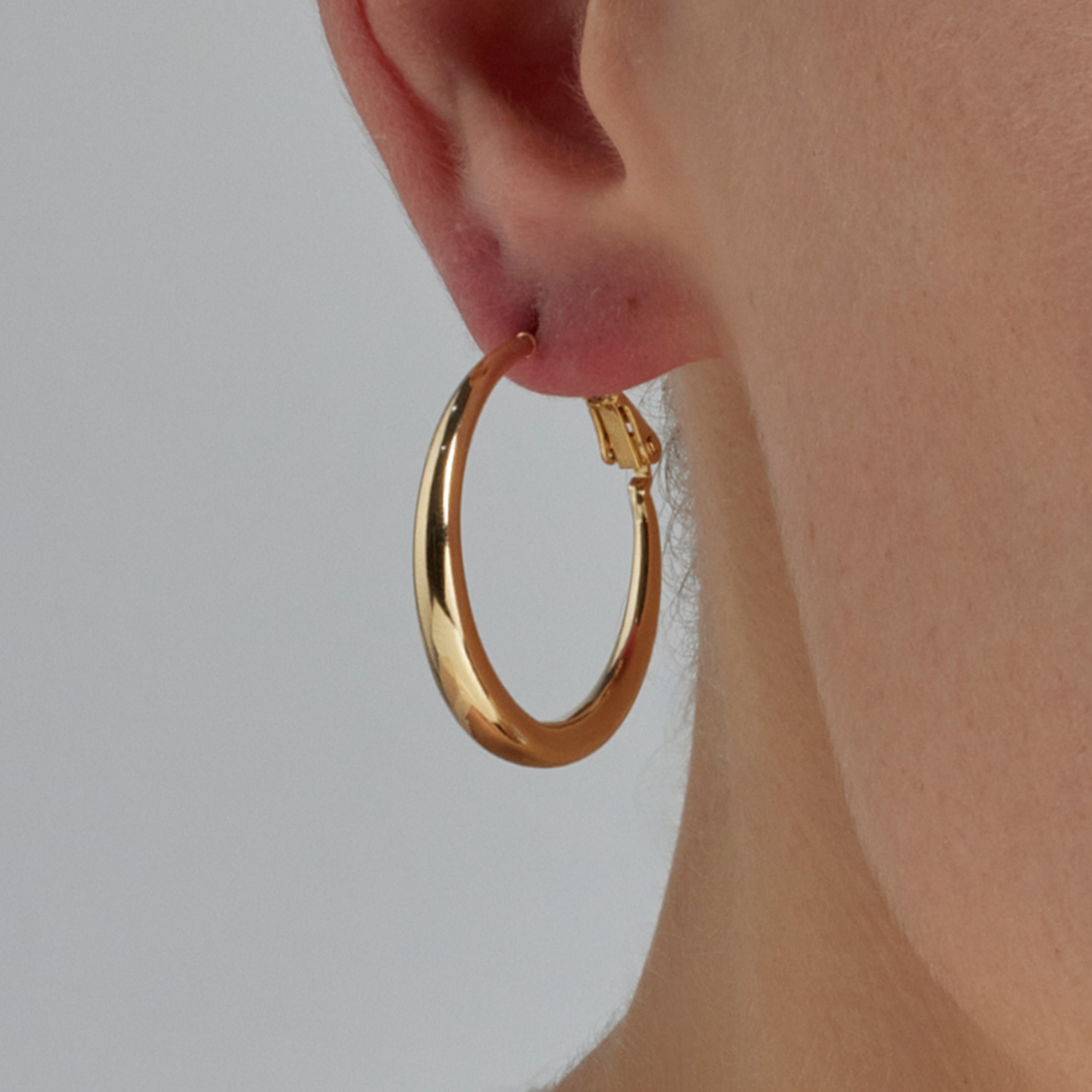 Orecchini di 28mm di diametro finitura Oro Giallo 18k - Qupa