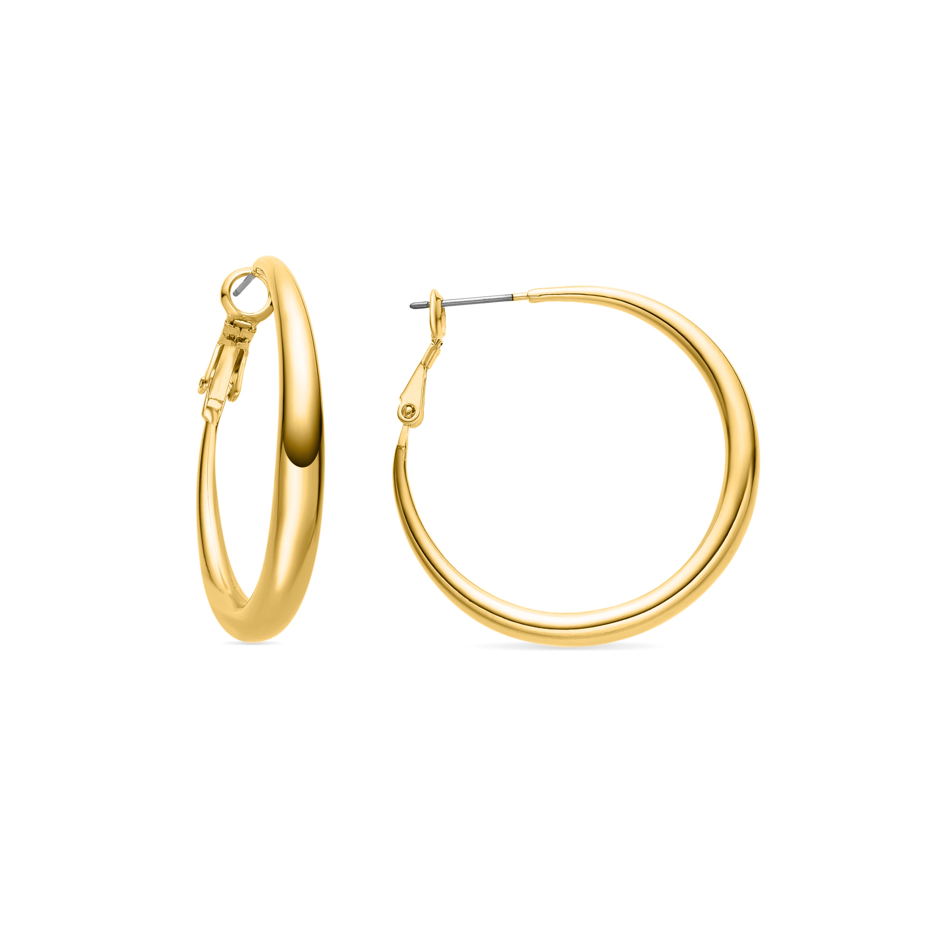 Boucles d'oreilles de 34mm de diamètre finition Or Jaune 18k - Qupa