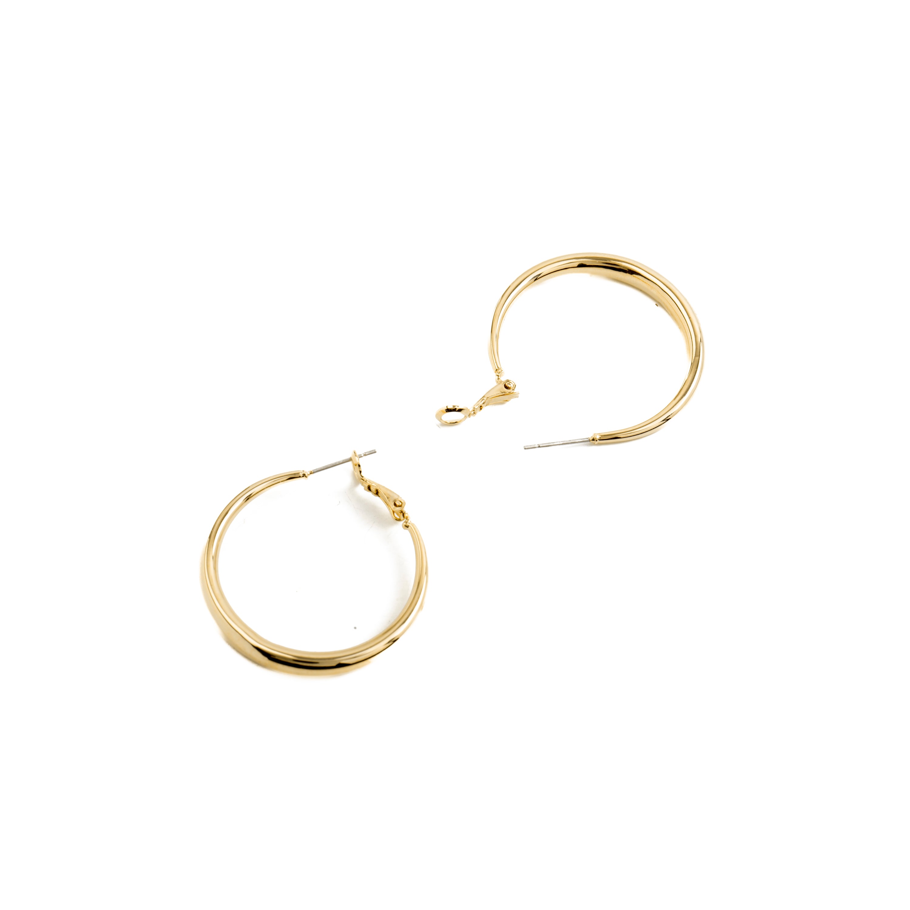 Boucles d'oreilles de 34mm de diamètre finition Or Jaune 18k - Qupa