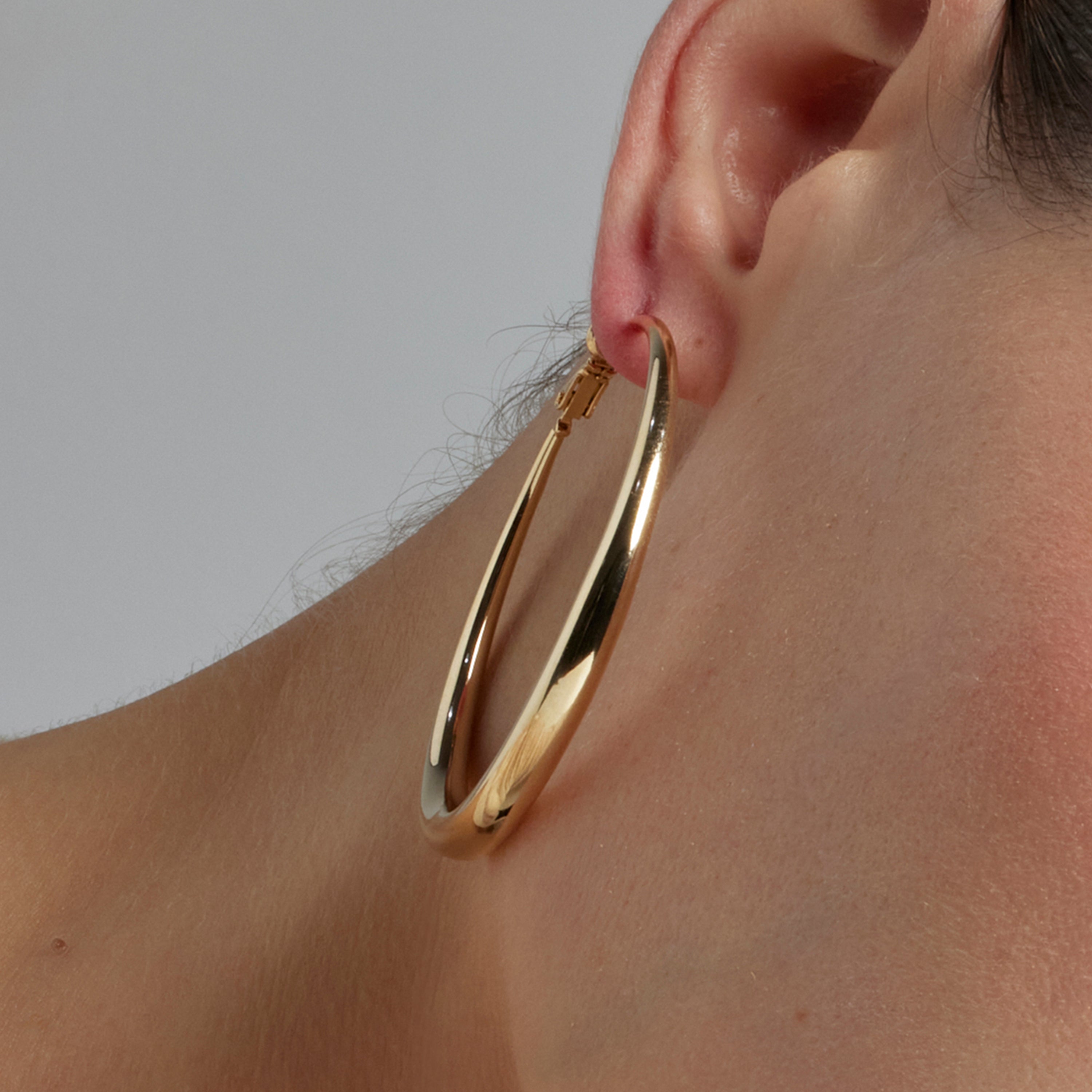 Pendientes de 54mm de diámetro acabado Oro Amarillo de 18k - Qupa