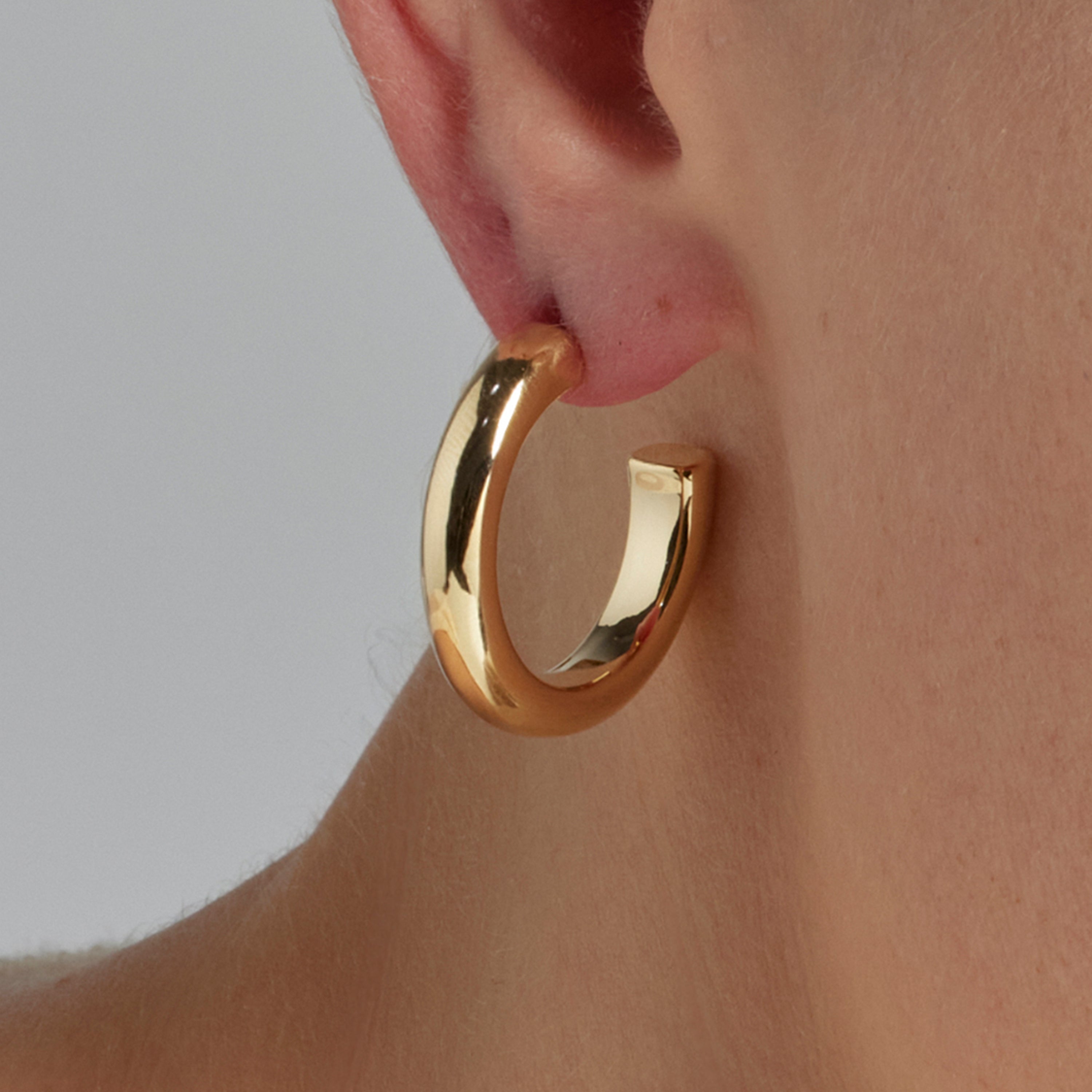 Pendientes de 25mm de diámetro acabado Oro Amarillo de 18k - Difie