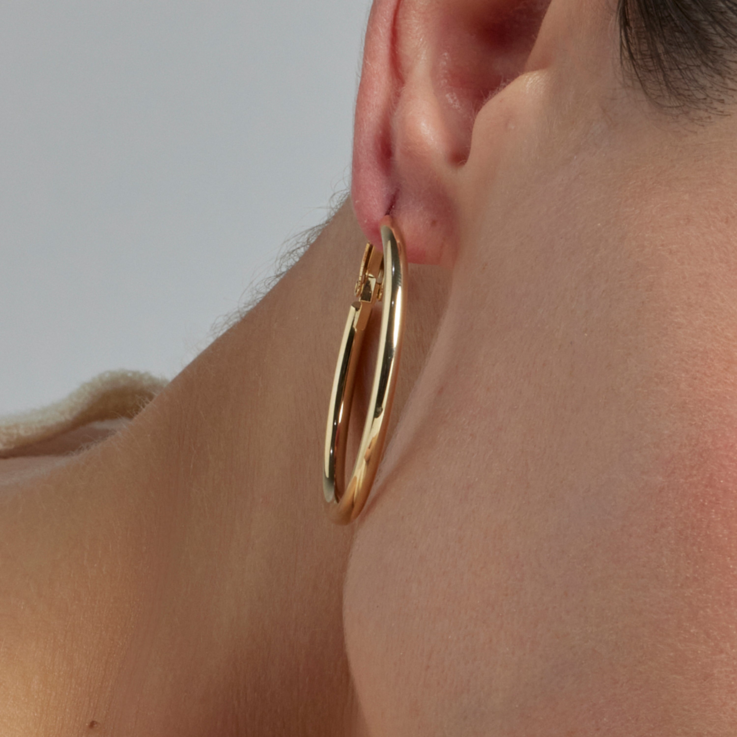 Pendientes de 40mm de diámetro acabado Oro Amarillo de 18k - Sadro